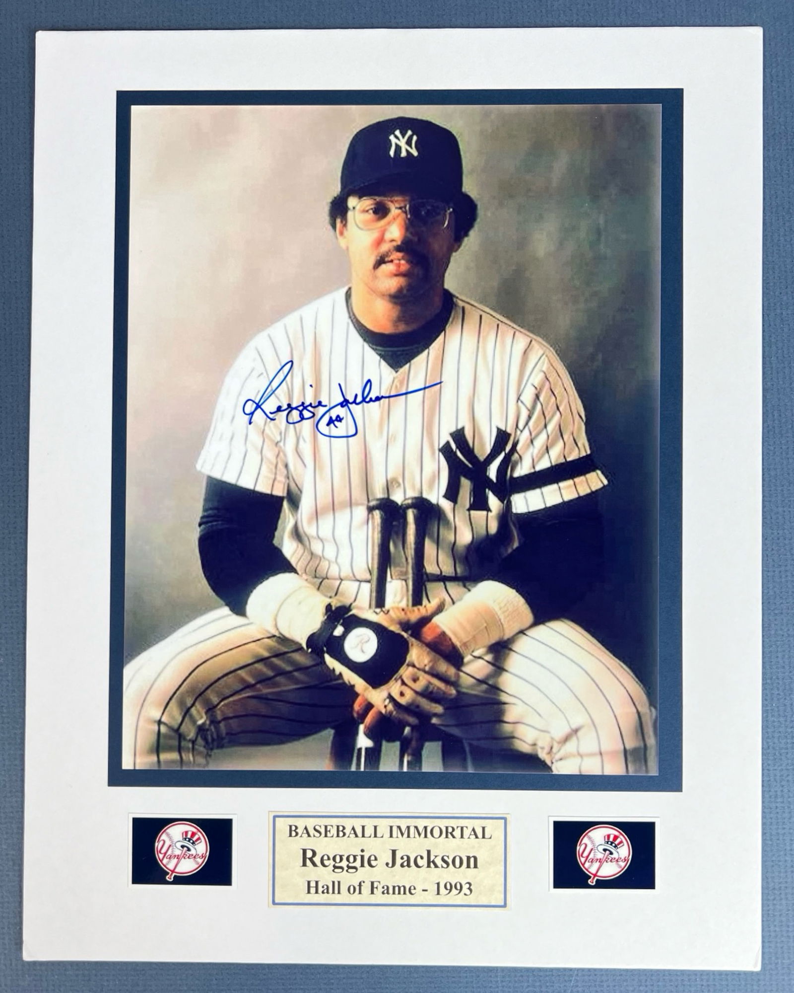Reggie Jackson Autographed Baseball Photograph (1 of 2)