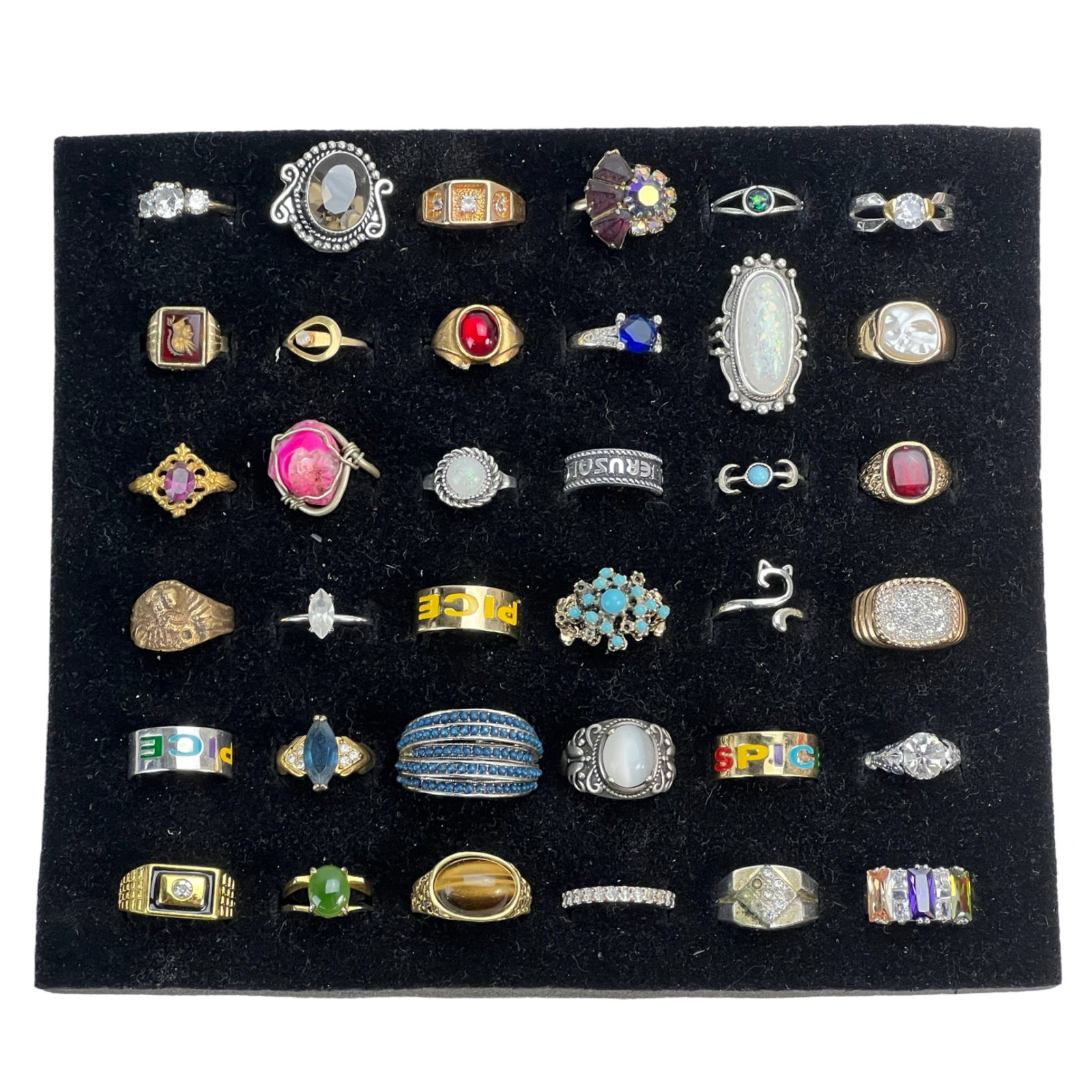 Exquisite Collection: Set of 36 Various Rings: Exquisite Collection: Set of 36 Various RingsDescriptionEmbark on a journey through diverse styles and eras with this stunning collection of 36 rings, each possessing its own unique charm and characte