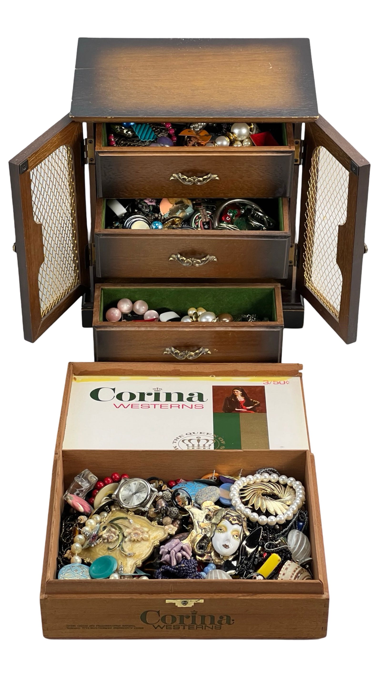 Two Jewelry Boxes filled with Costume Jewelry (1 of 4)
