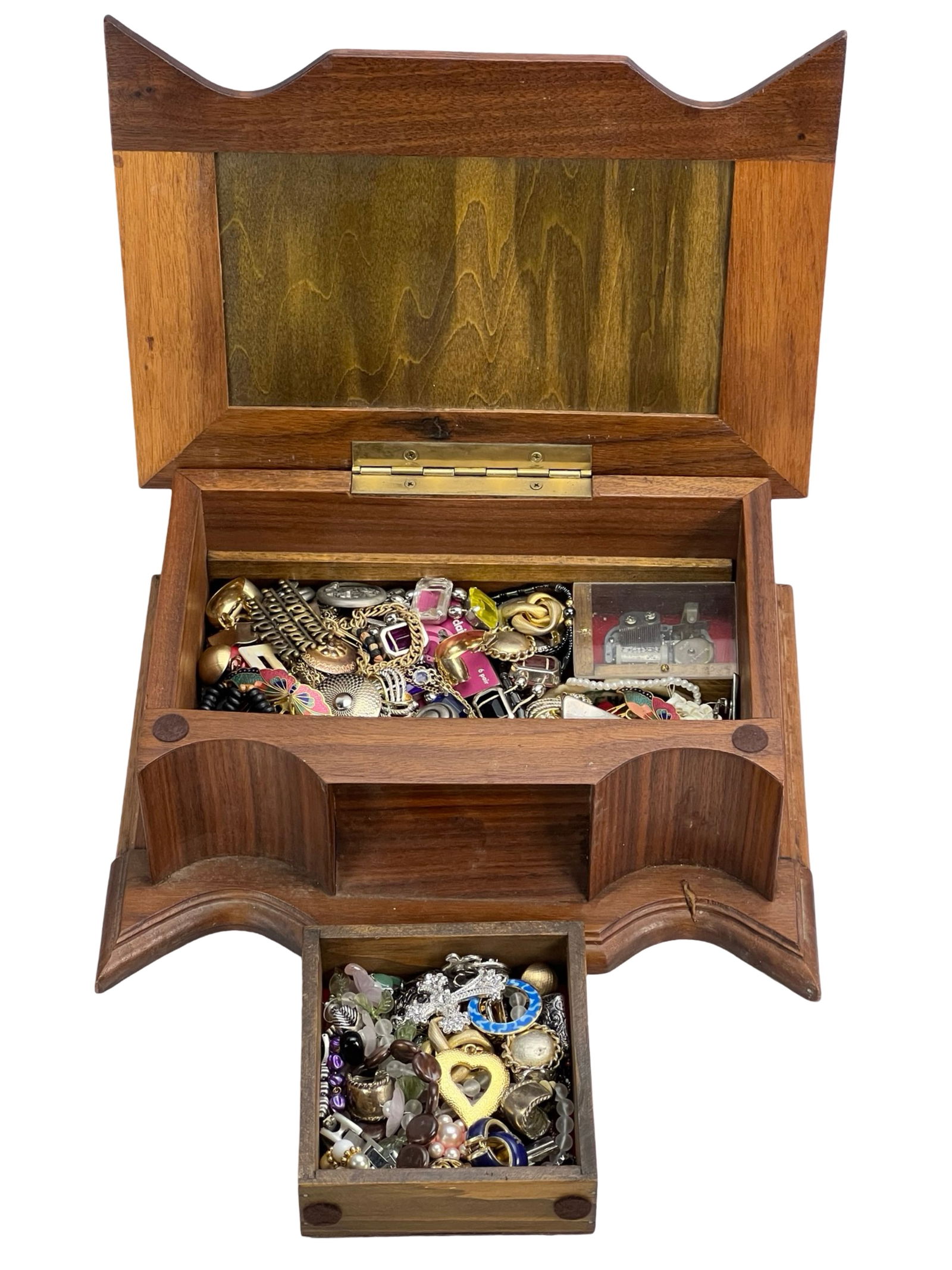 Vintage Jewelry Box full of Jewelry: Unleash the thrill of anticipation with this Box Filled with Unsearched Jewelry, an exciting collection waiting to be explored. The mystery within holds the promise of discovering a diverse array of j
