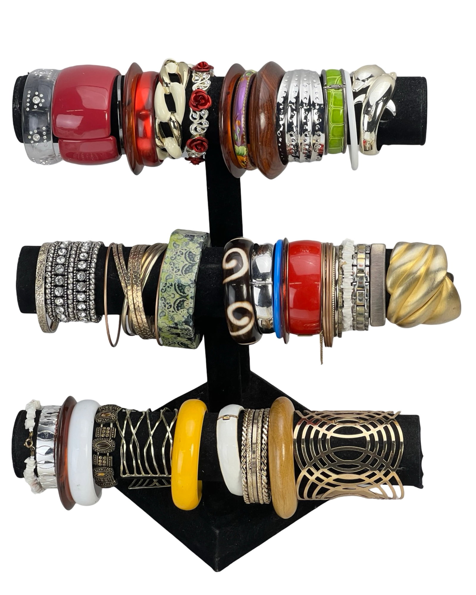 Collection of Lady's Bracelets: Explore a diverse assortment of bracelets, each one offering its own unique style and charm. Display stands are not included.