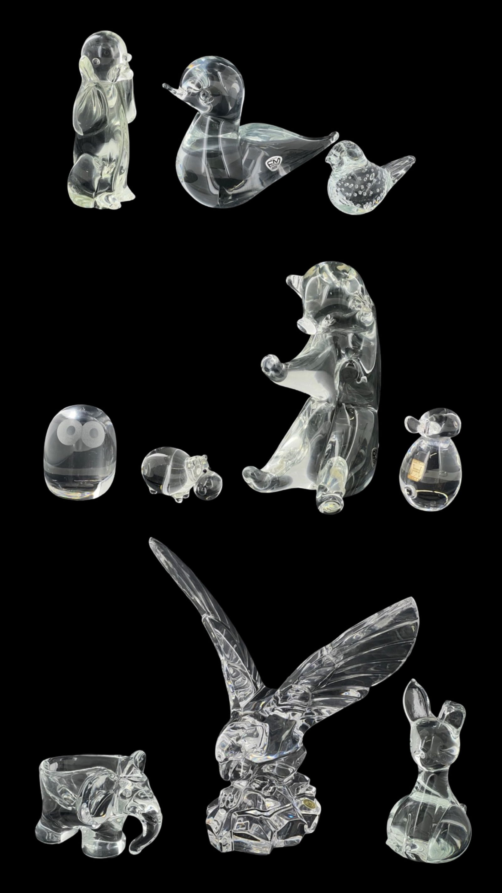 Assortment of Crystal Art Glass Animal FIgurines (1 of 10)