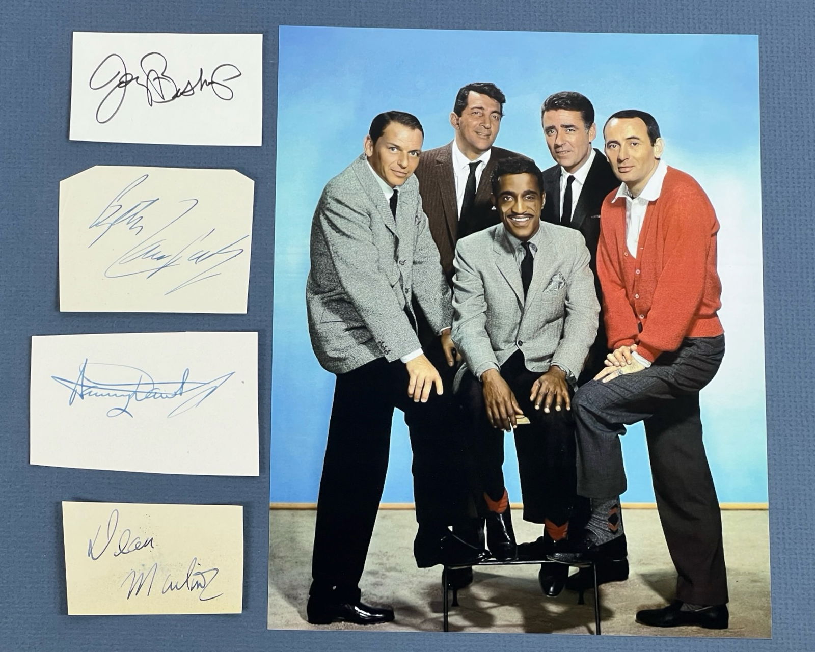 "Rat Pack"- Set of 4 Autographes- Martin, Davis, (1 of 3)