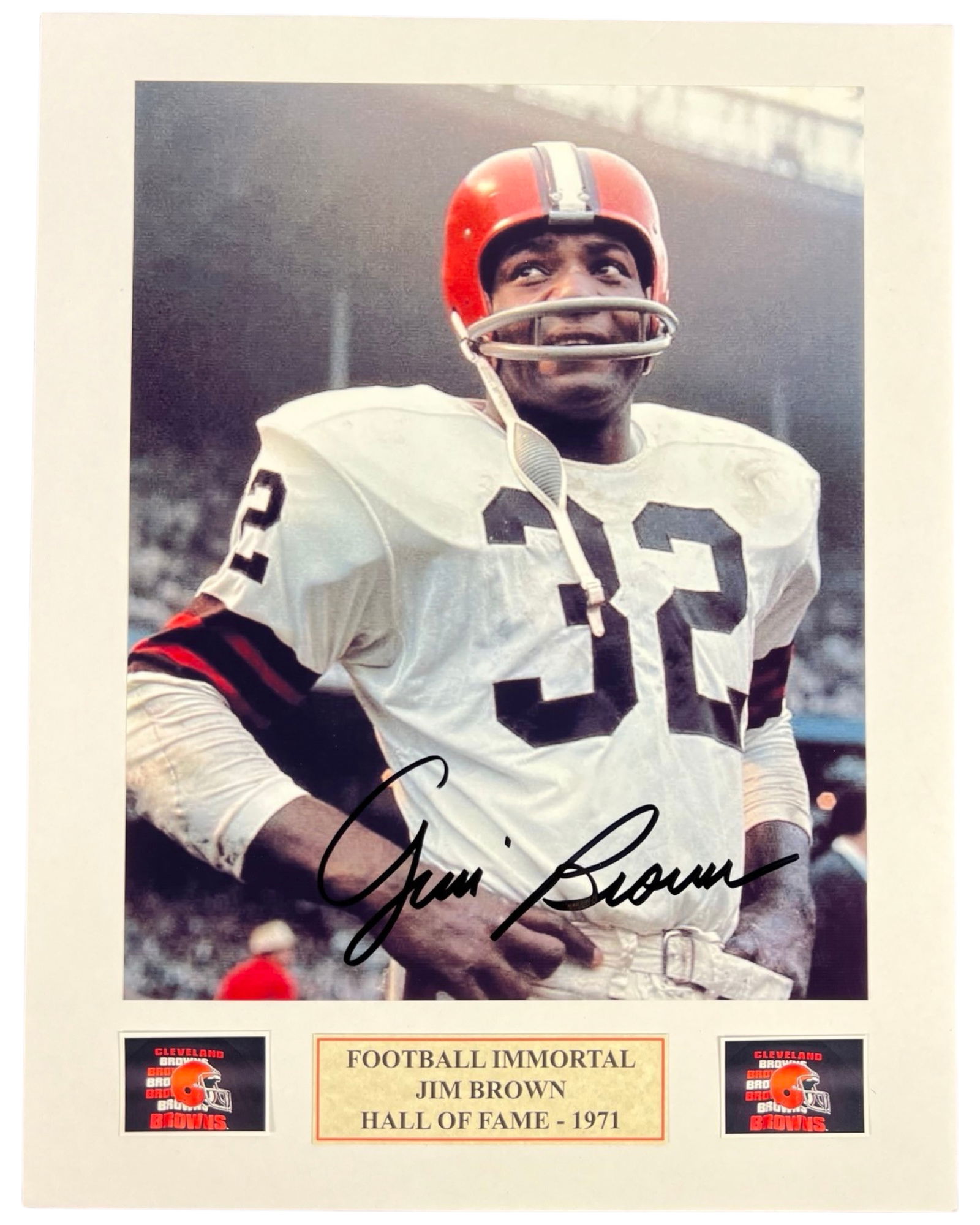 Jim Brown Autographed Football Photograph (1 of 2)