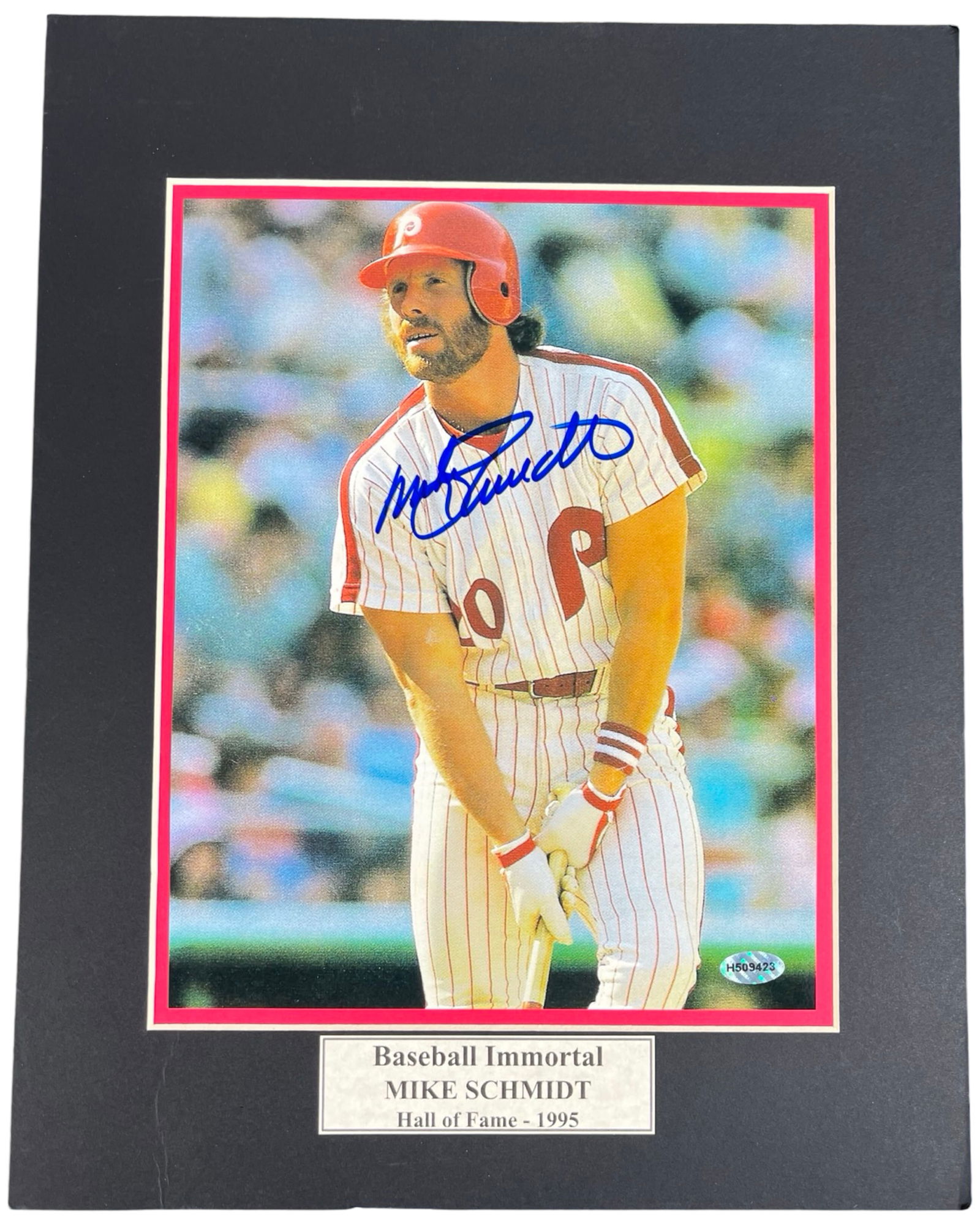 Mike Schmidt Autographed Baseball Photograph (1 of 2)