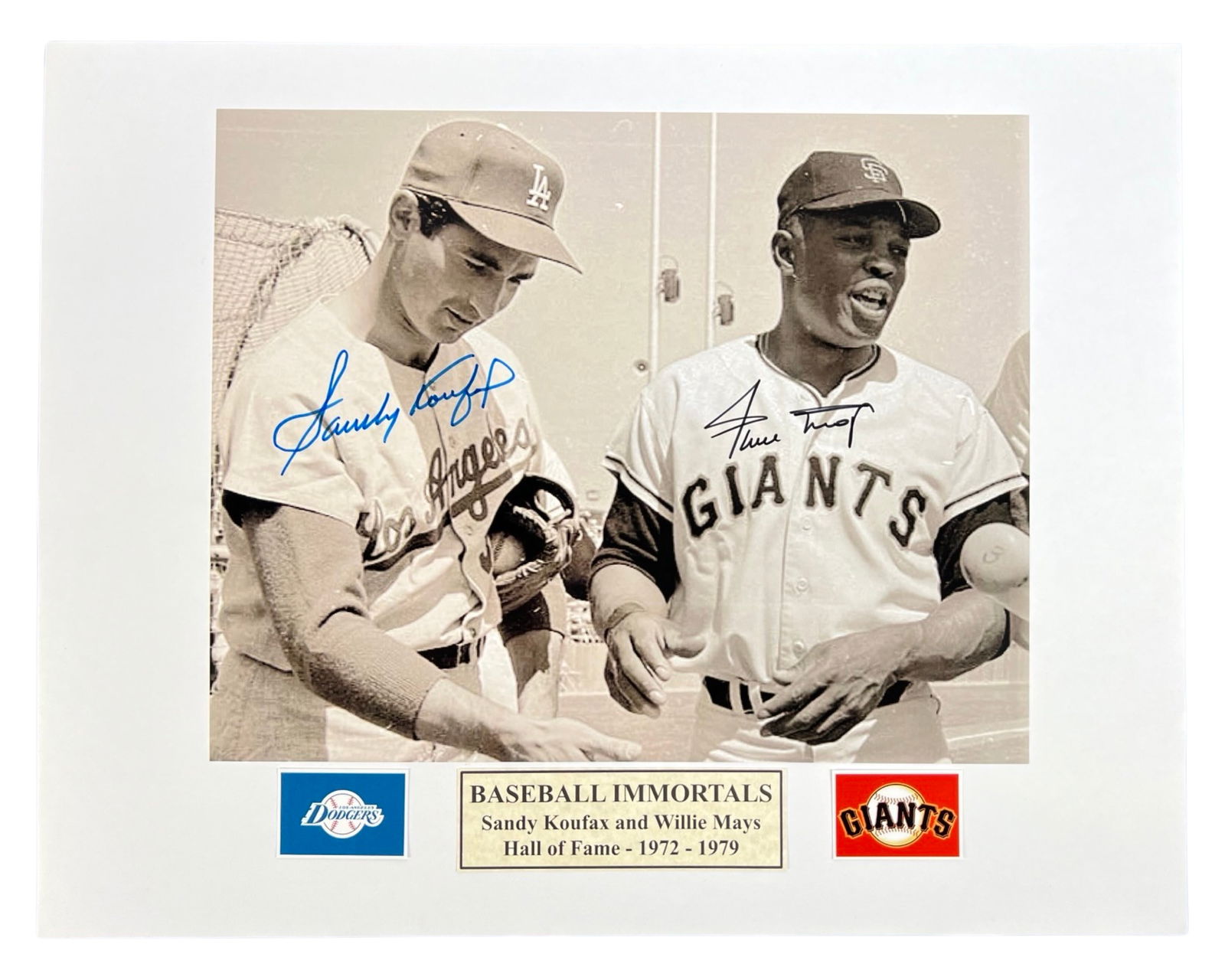 Sandy Koufax & Willie Mays Dual Signed Photo (1 of 4)