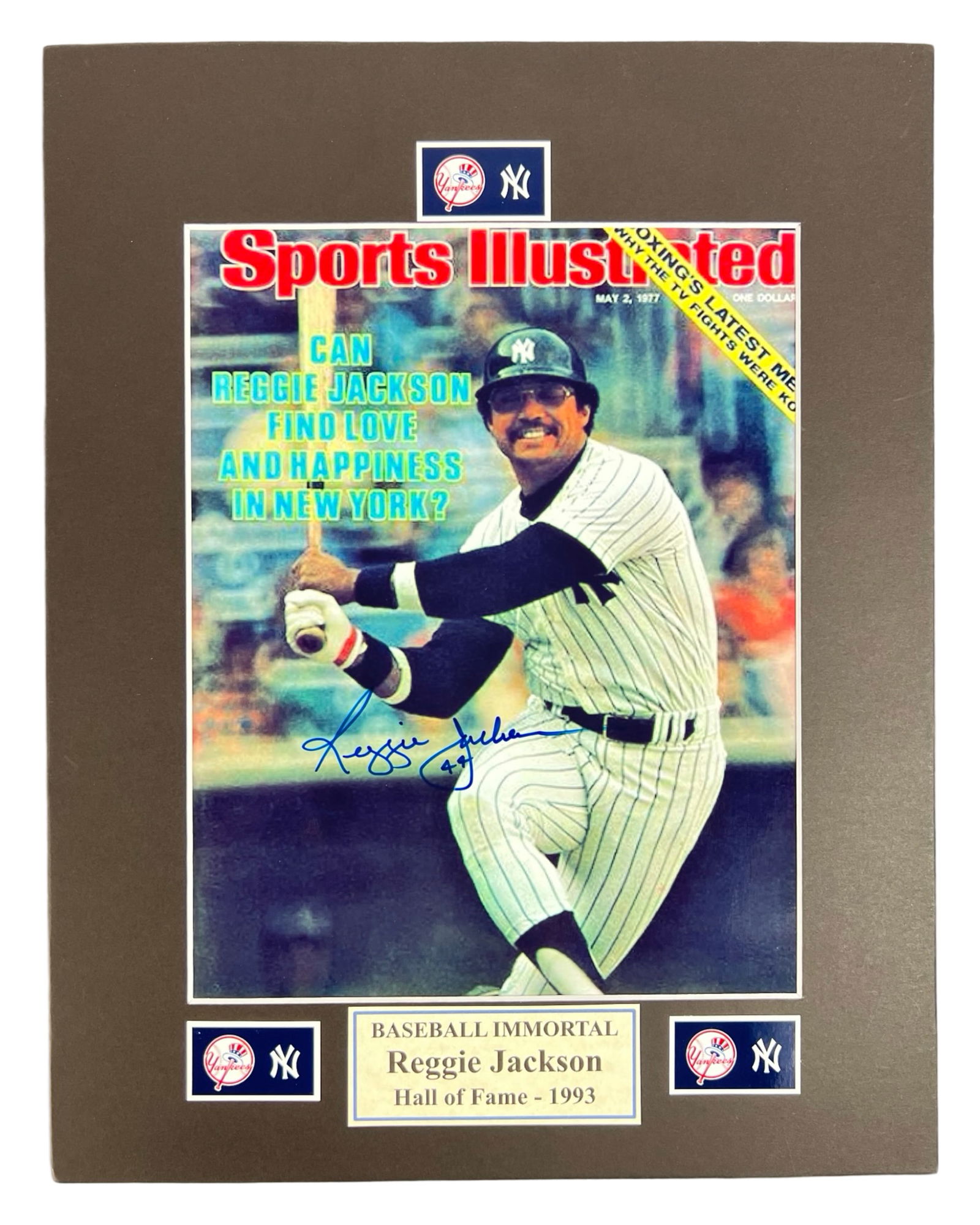 Reggie Jackson Autographed Baseball Photograph (1 of 2)