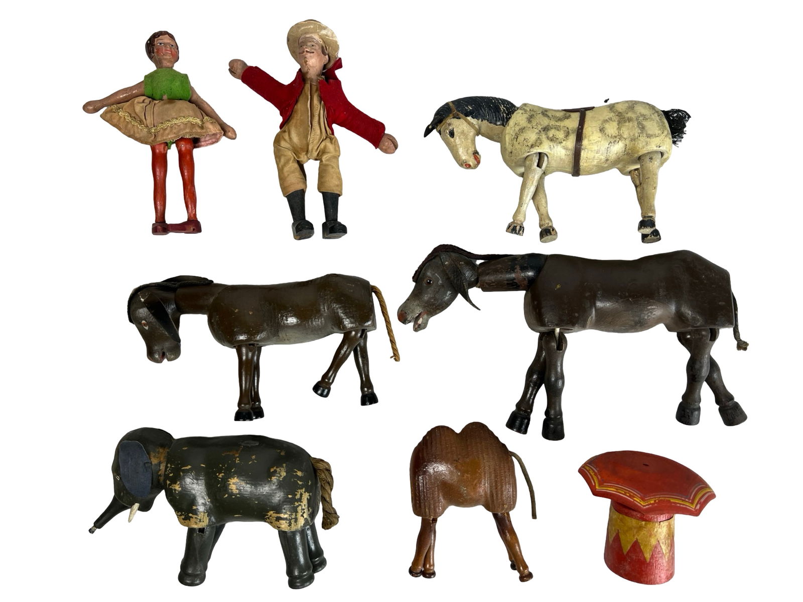 Antique German Schoenhut Circus Animals & Ringmast (1 of 7)