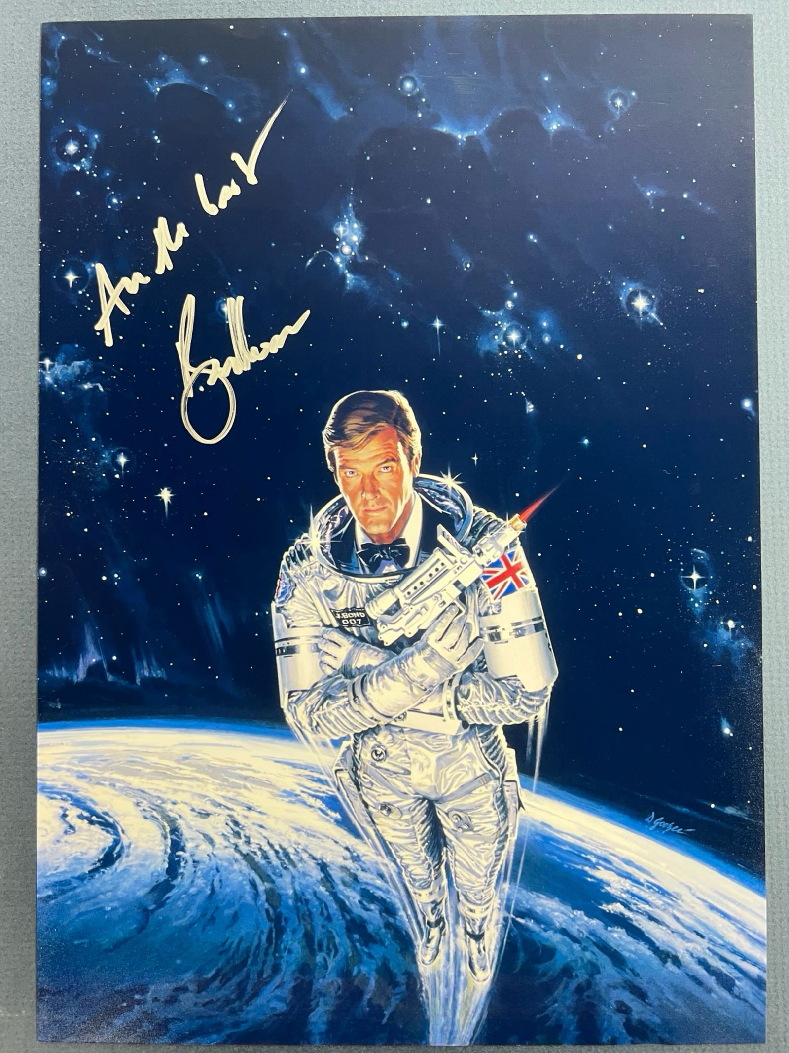 Roger Moore Signed James Bond Mini Poster (1 of 3)