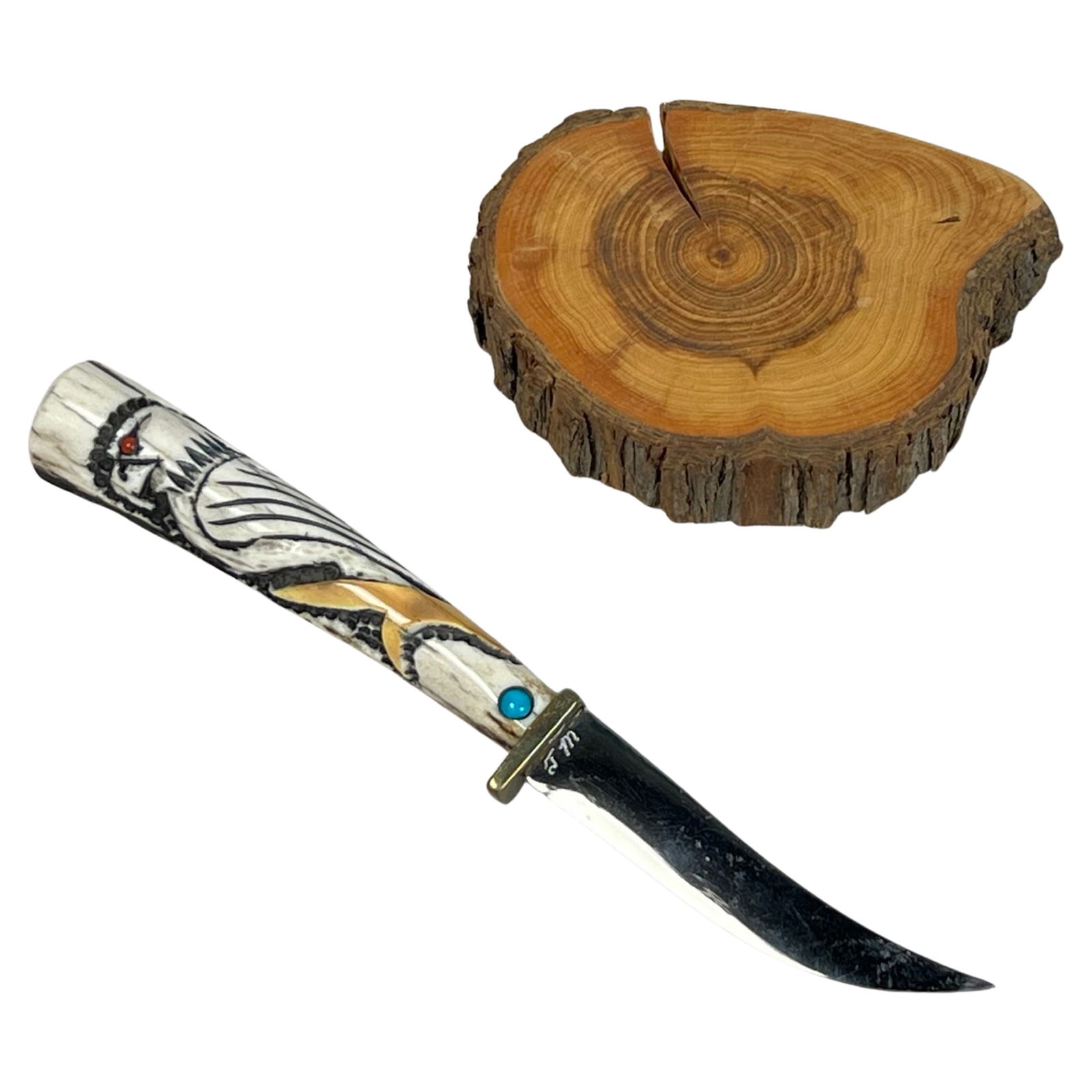 Ted Miller-  Cherokee Custom Knife w Antler Handle (1 of 5)