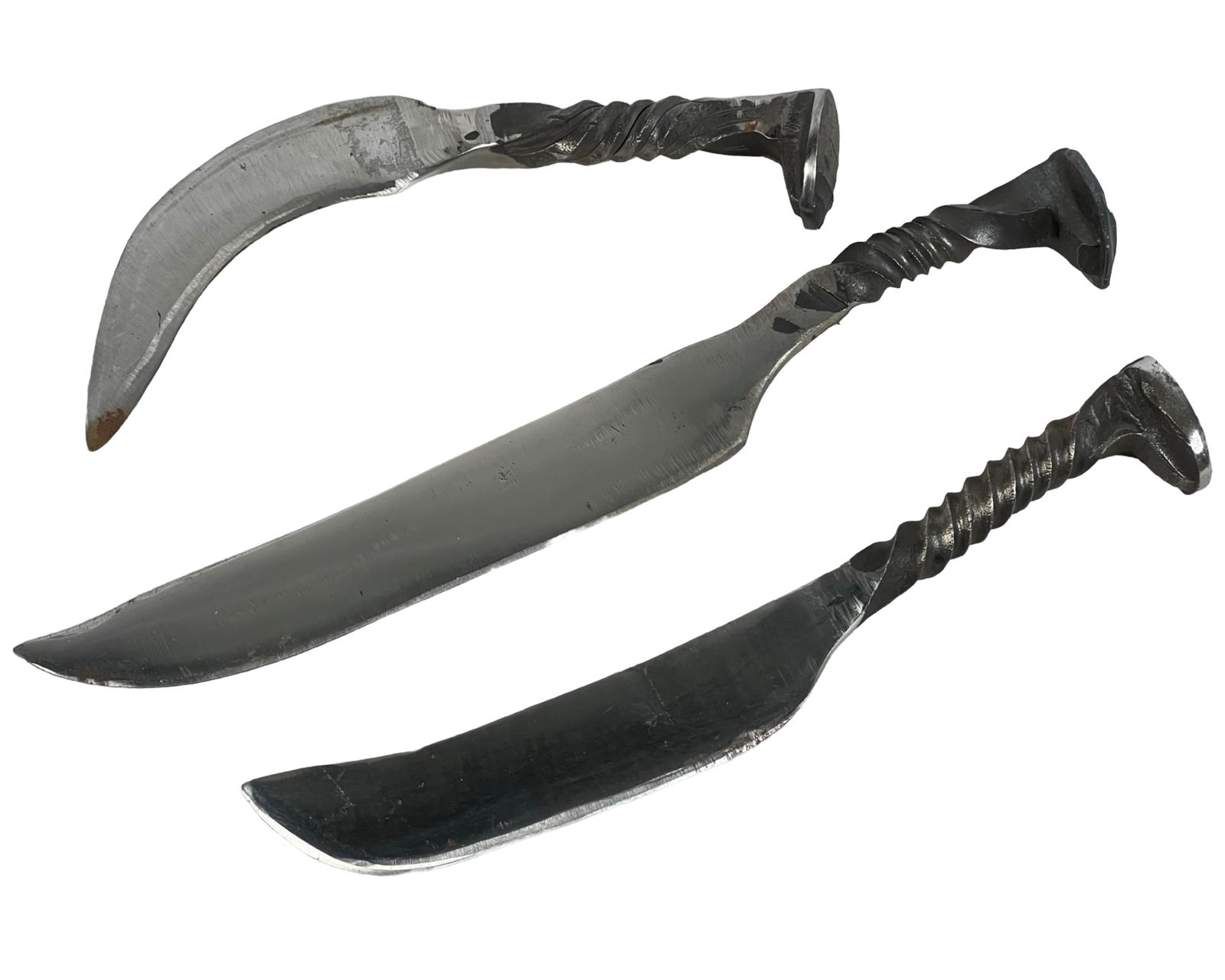 Group of 3 Hand-Forged Railroad Spike Knives (1 of 5)