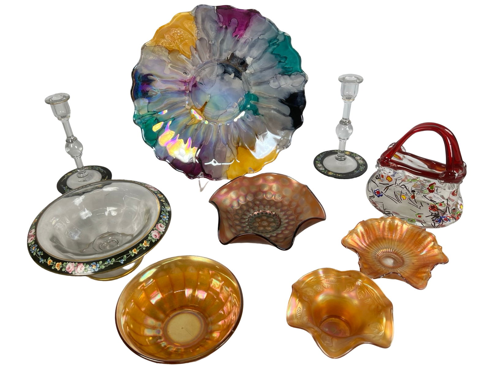 Assorted Carnival Glass and Decorative Art Glass (1 of 6)