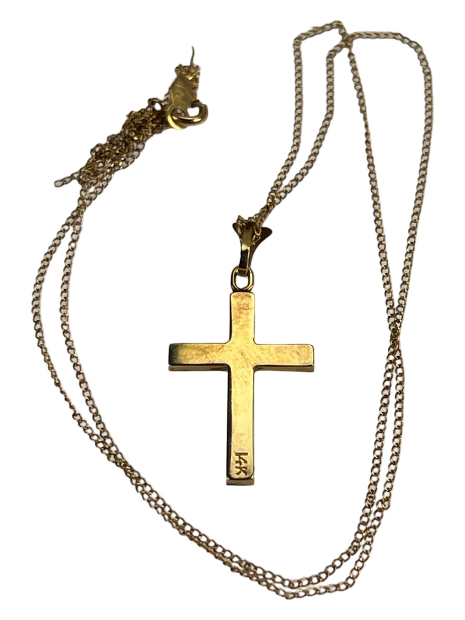 14k Gold Cross Pendant on Chain Necklace (1 of 3)