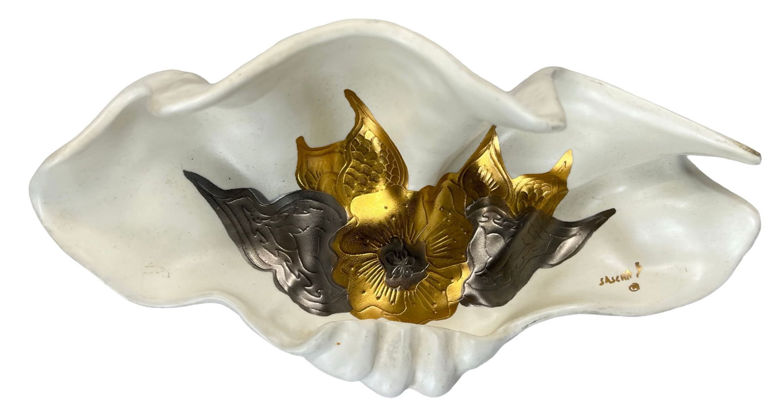 Sascha Brastoff Sculptural Ceramic Shell Bowl (1 of 7)