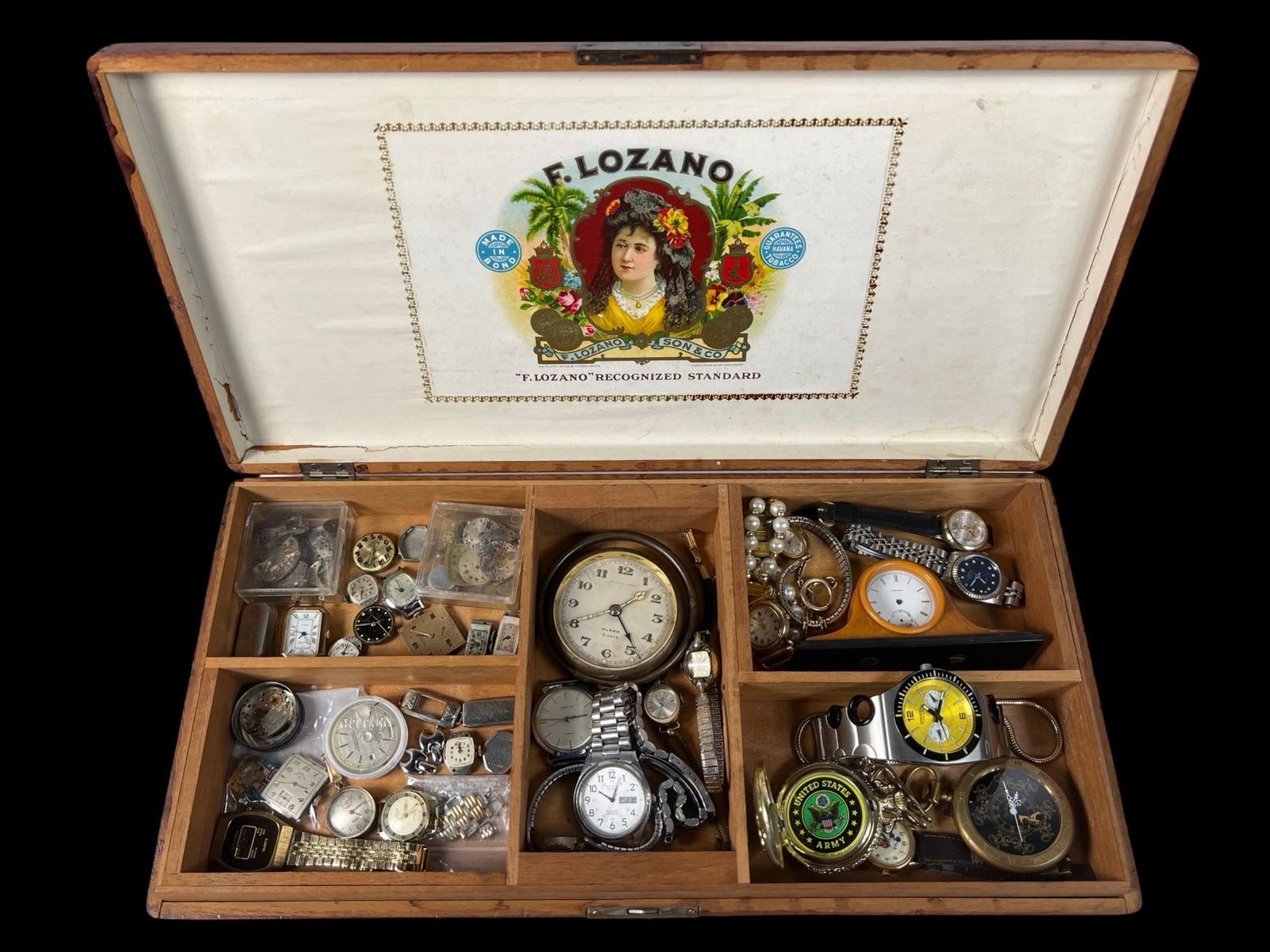 Box full of Vintage Watches, Movements & Parts (1 of 4)