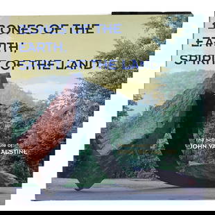 John Van Alstine Signed Autographed Sculpture Book: Signed by the artist John Van Alstine and dated "5.00," this copy of Bones of the Earth, Spirit of the Land offers an in-depth exploration of Van Alstine's sculptural works. The book features stunning