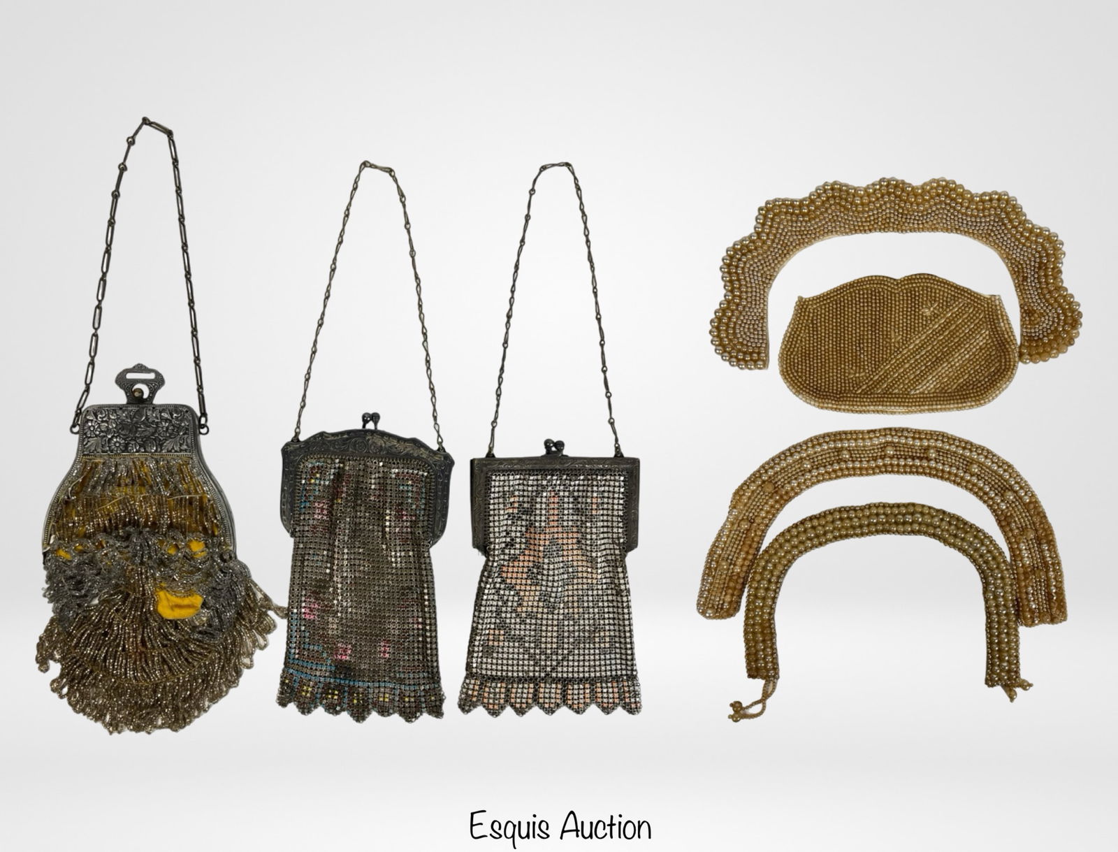 Antique Lady's Mesh & Beaded Purses, Pearl Collar (1 of 9)