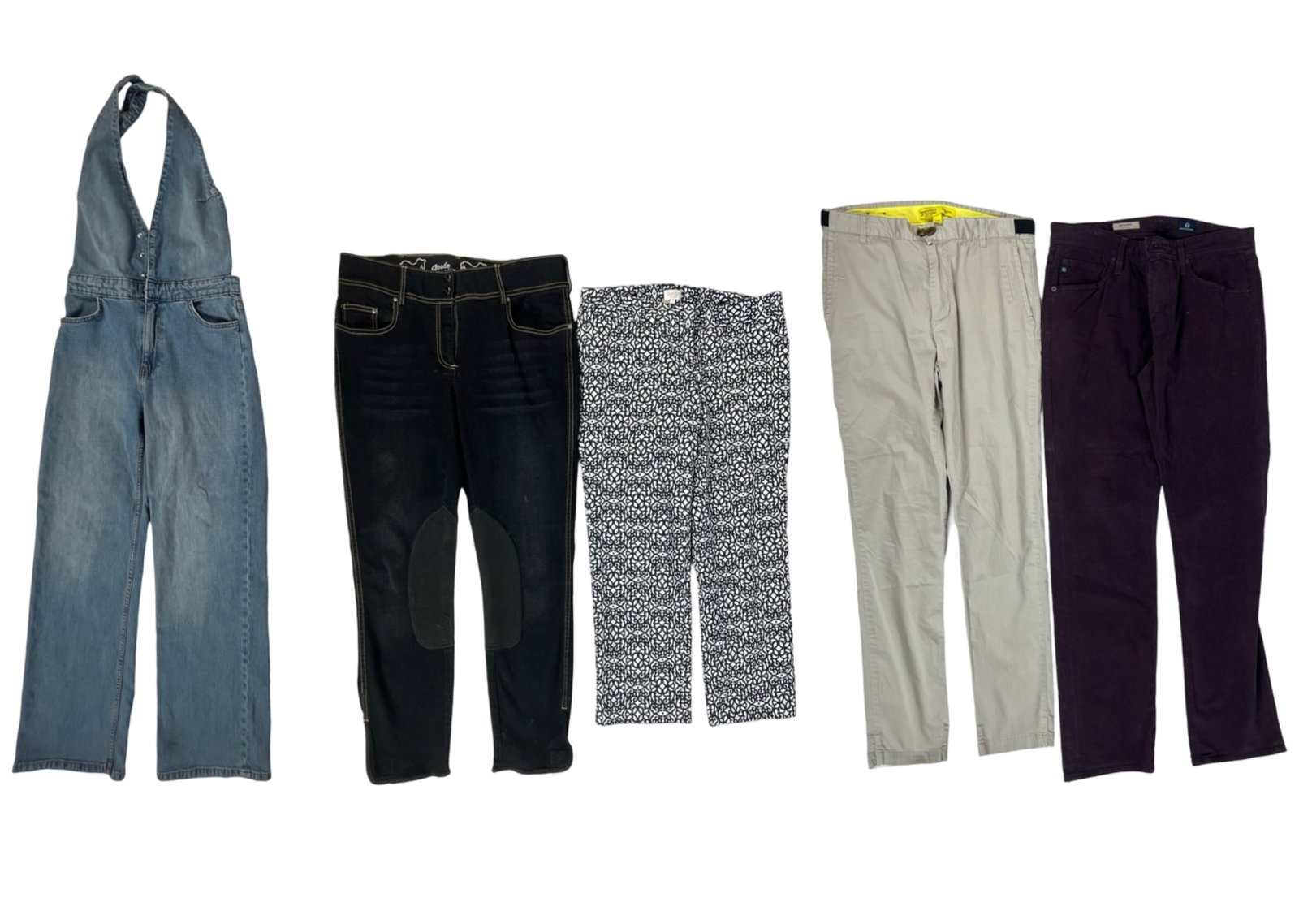 Designer Lady's Jeans & Pants- Zara, Goode Rider: Lady's Designer Jeans and Pants including Adriano Goldschmited (32x32), Descendant of Thieves (Size 30), Zara (size 24), Laudnry (size 4), Goode Rider (Size 34R). Good pre-loved condition.