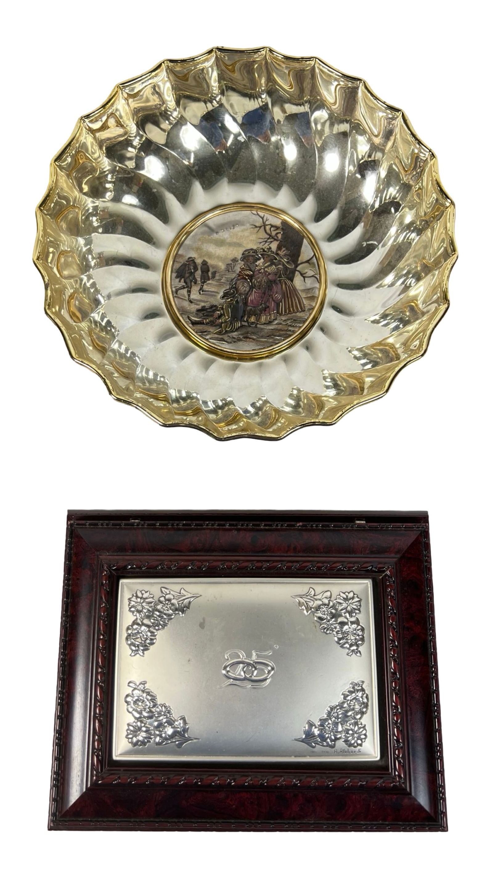 Chinelli Sterling Litho Bowl & Zeta Jewelry Box (1 of 7)