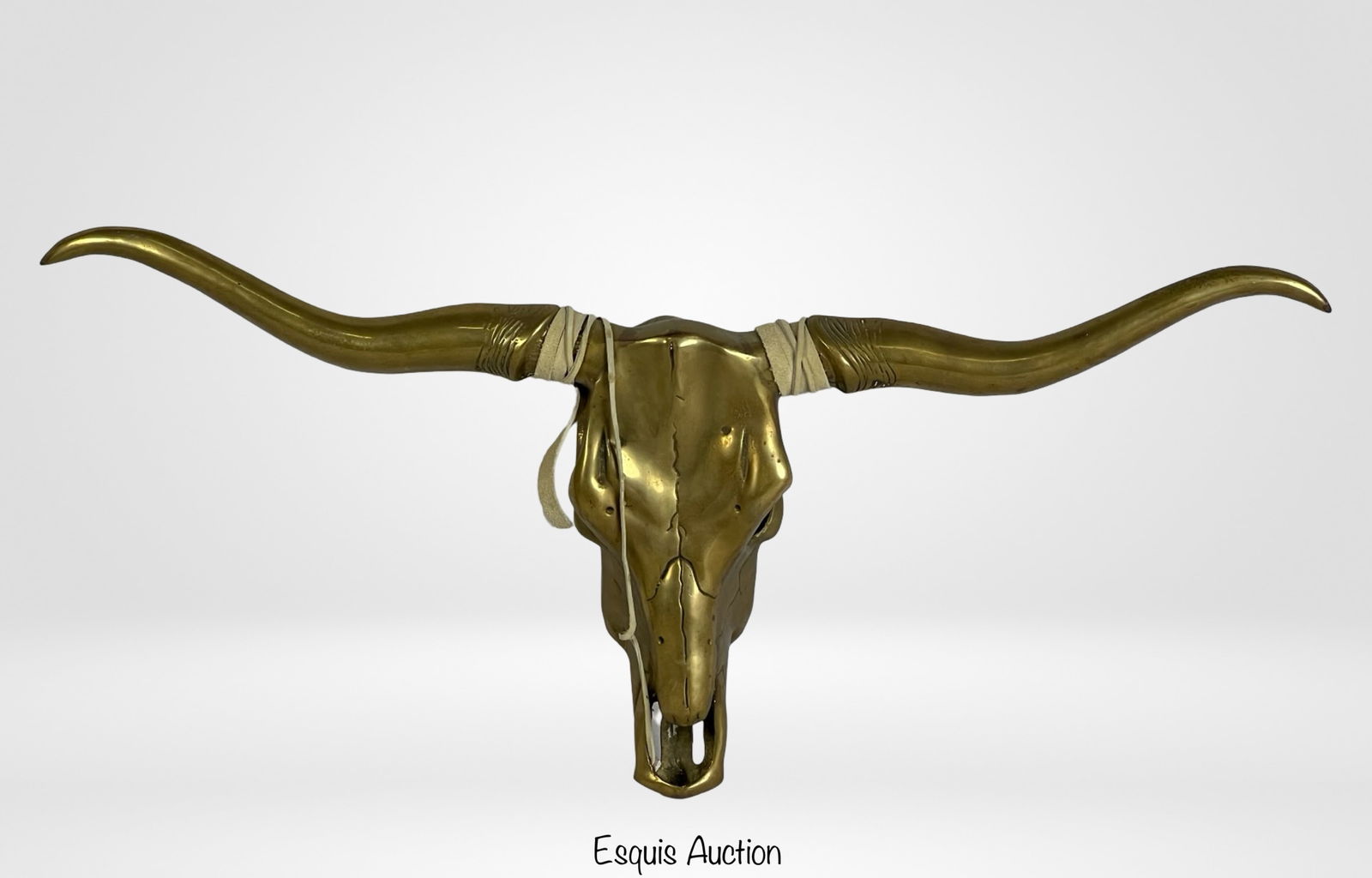 Large Longhorn Bull Brass Skull Wall Sculpture (1 of 4)
