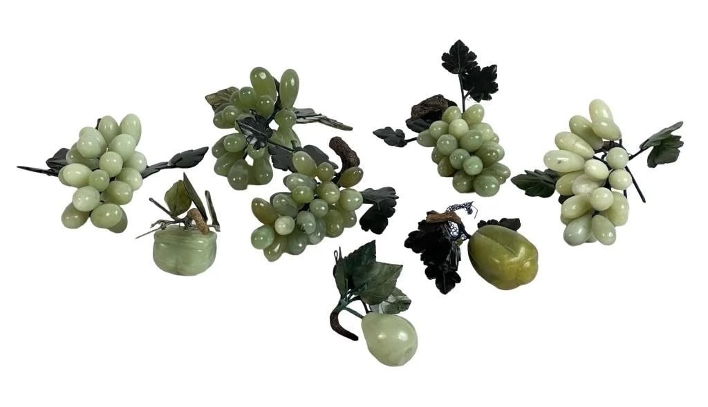 Collection of Jade Carved Grape Clusters & Fruits (1 of 2)