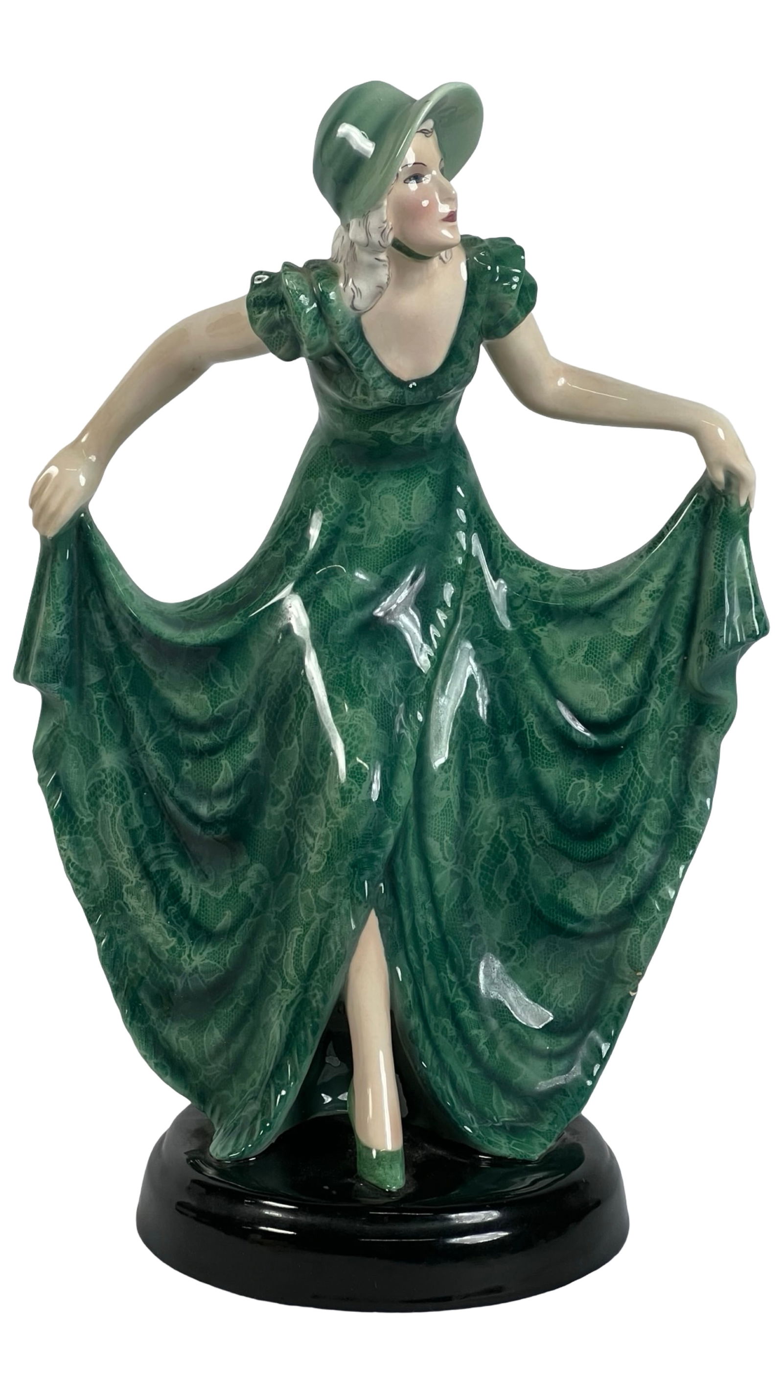 Goldscheider Lady in Green Dress Austrian Figurine (1 of 5)