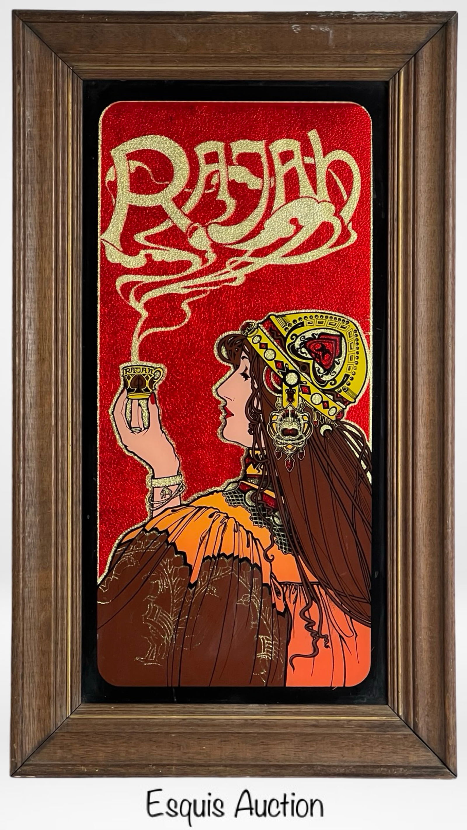 Art Nouveau Rajah Coffee Mirror Sign (1 of 3)