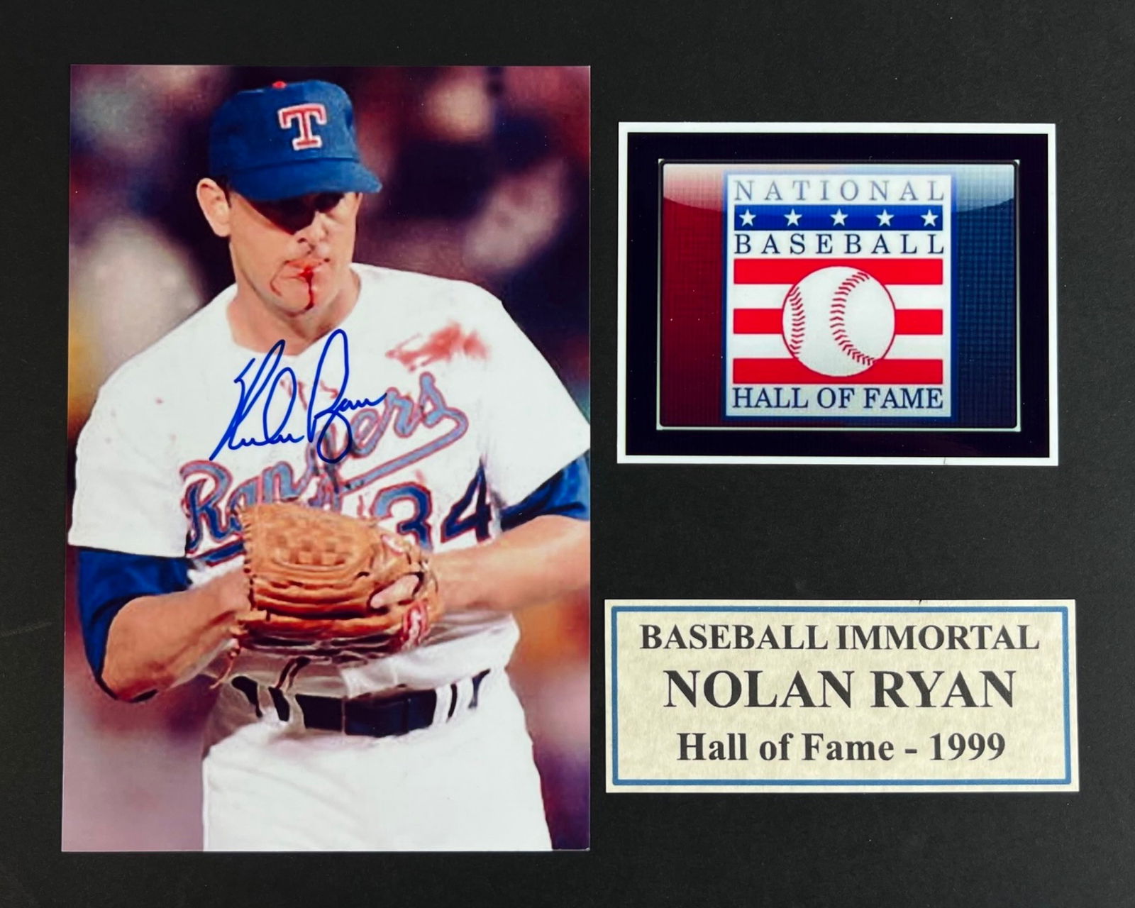 Nolan Ryan Autographed Baseball Photograph (1 of 3)