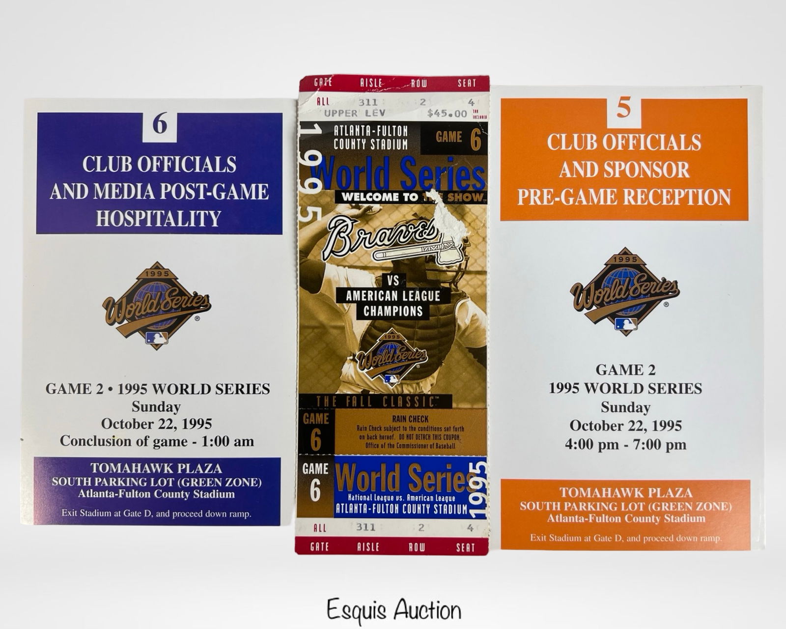 Hank Aaron's Personal '95 World Series Game Ticket (1 of 3)