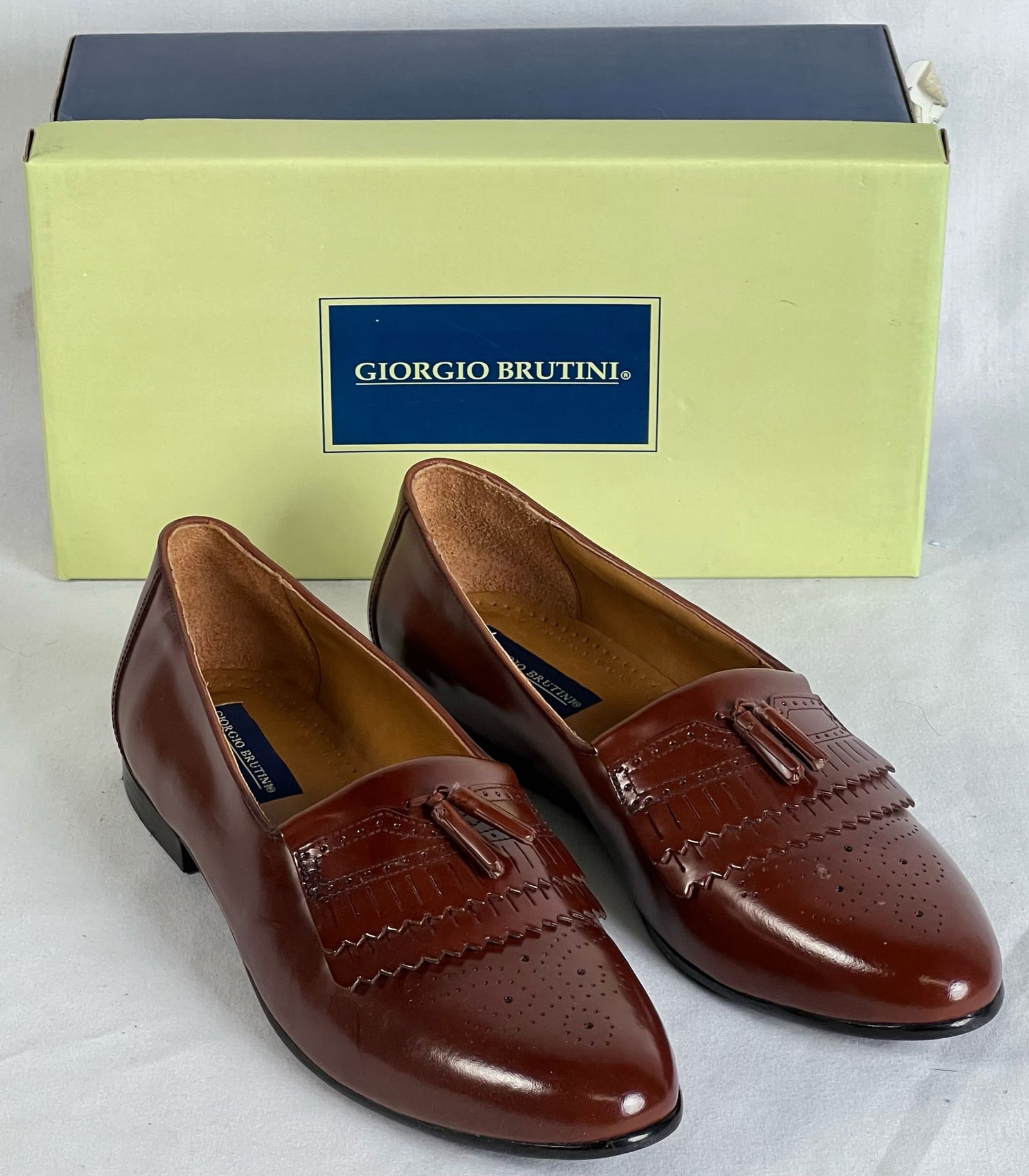 Giorgio Brutini Brown Leather Kiltie Tassel Shoes (1 of 6)