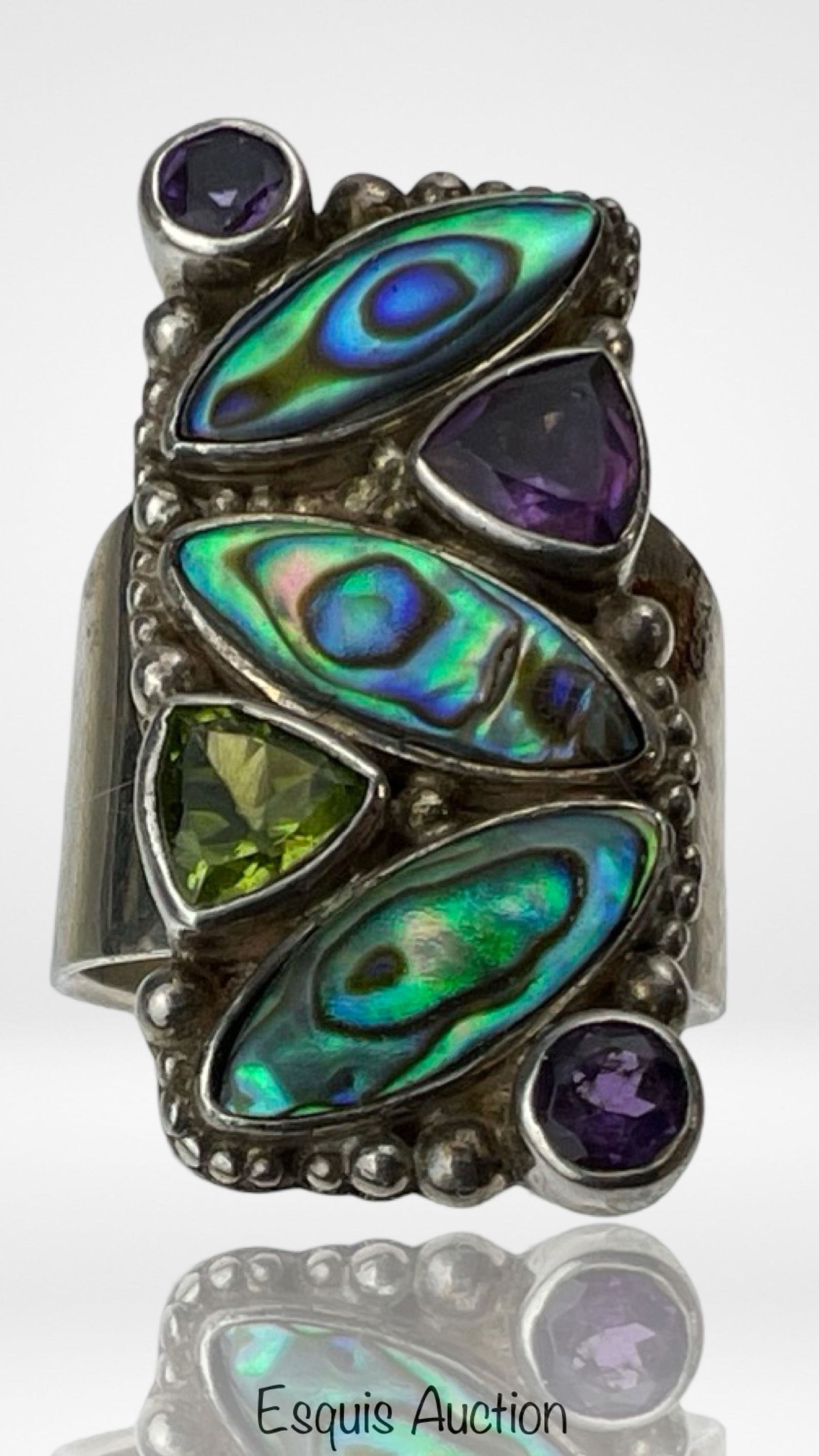 Sajen Sterling Silver Abalone Amethyst Ring (1 of 6)