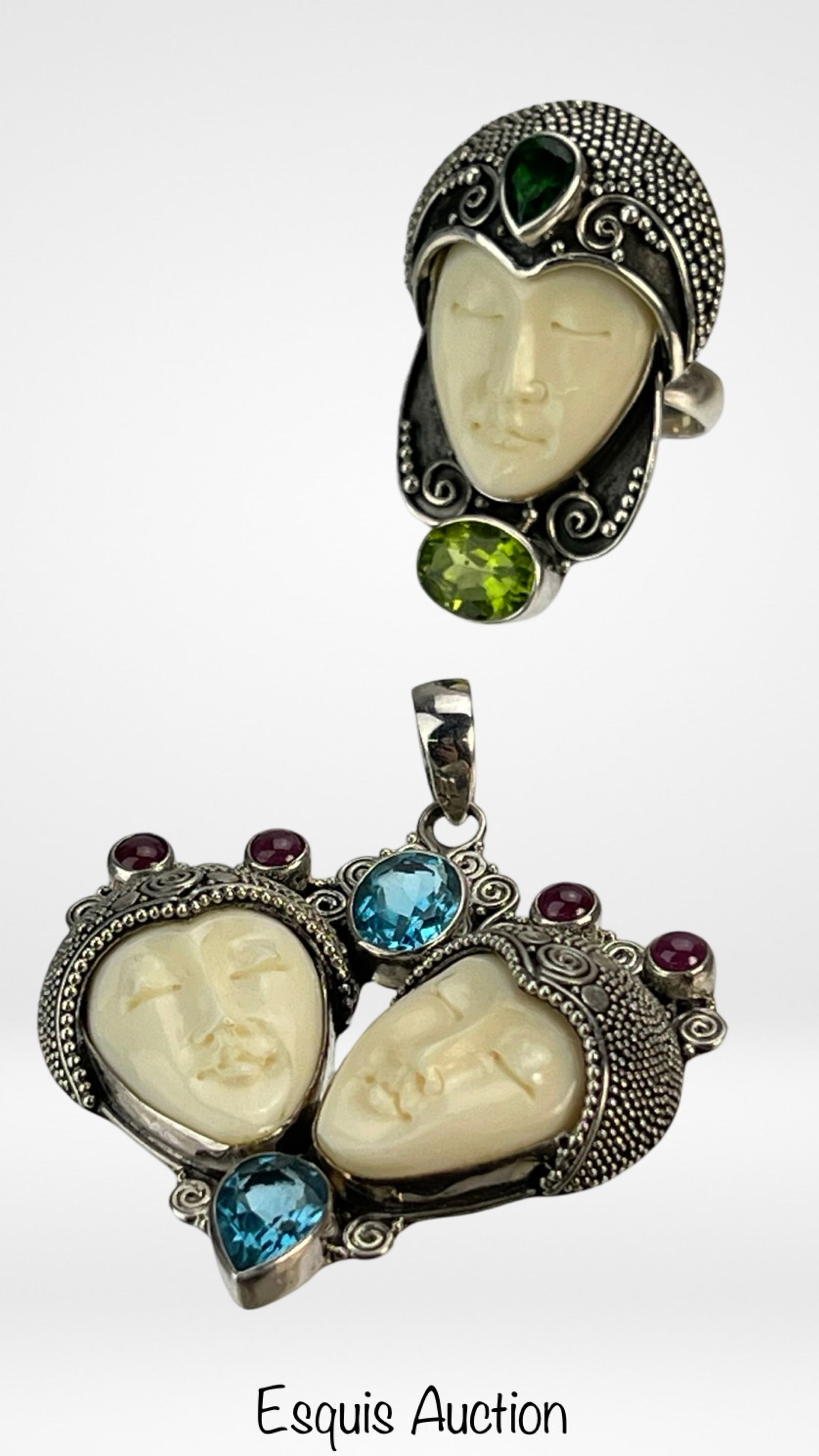 Sajen Sterling Silver Bali Goddess Ring & Pendant (1 of 7)