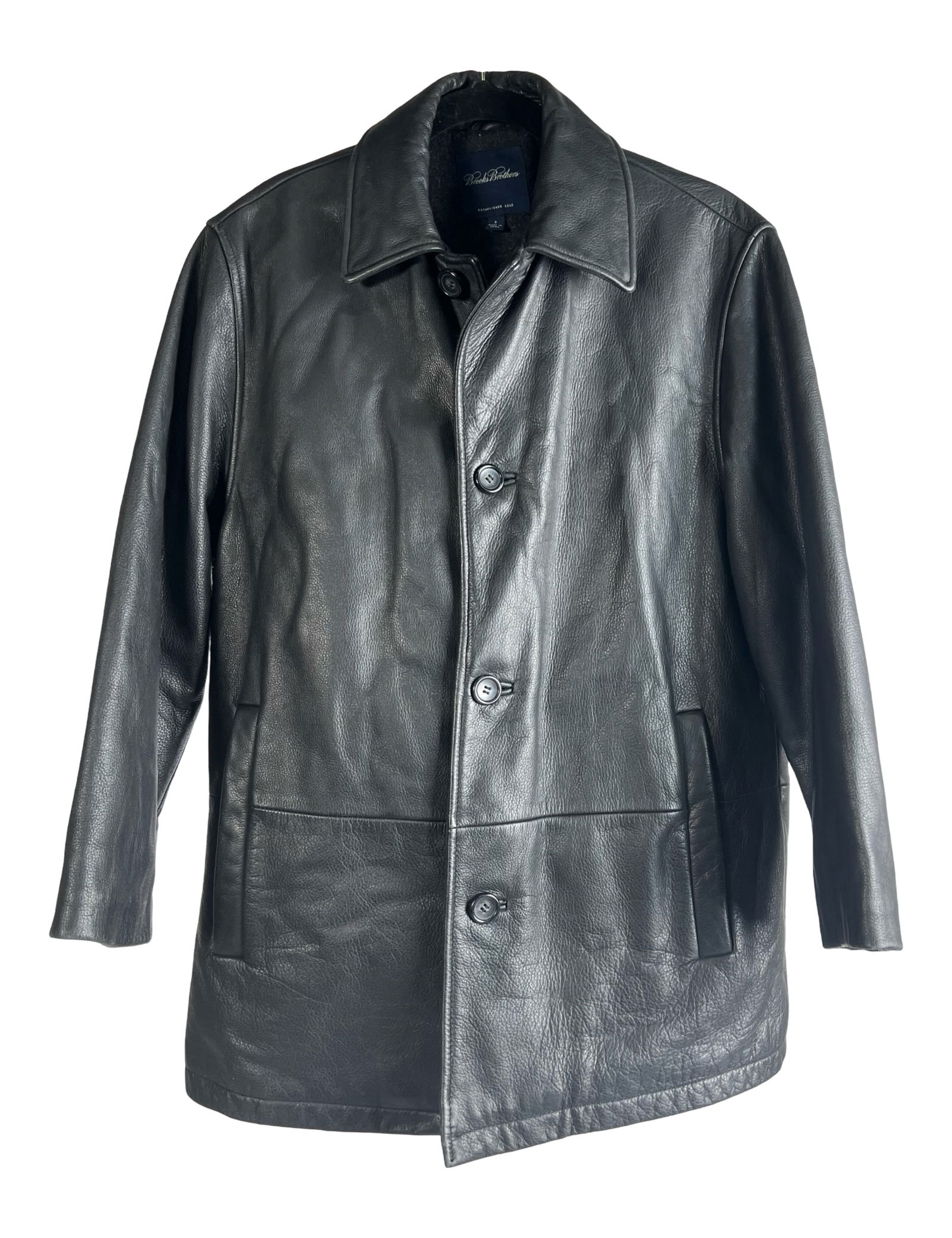 Brooks Brothers Mens Black Leather Jacket (1 of 5)