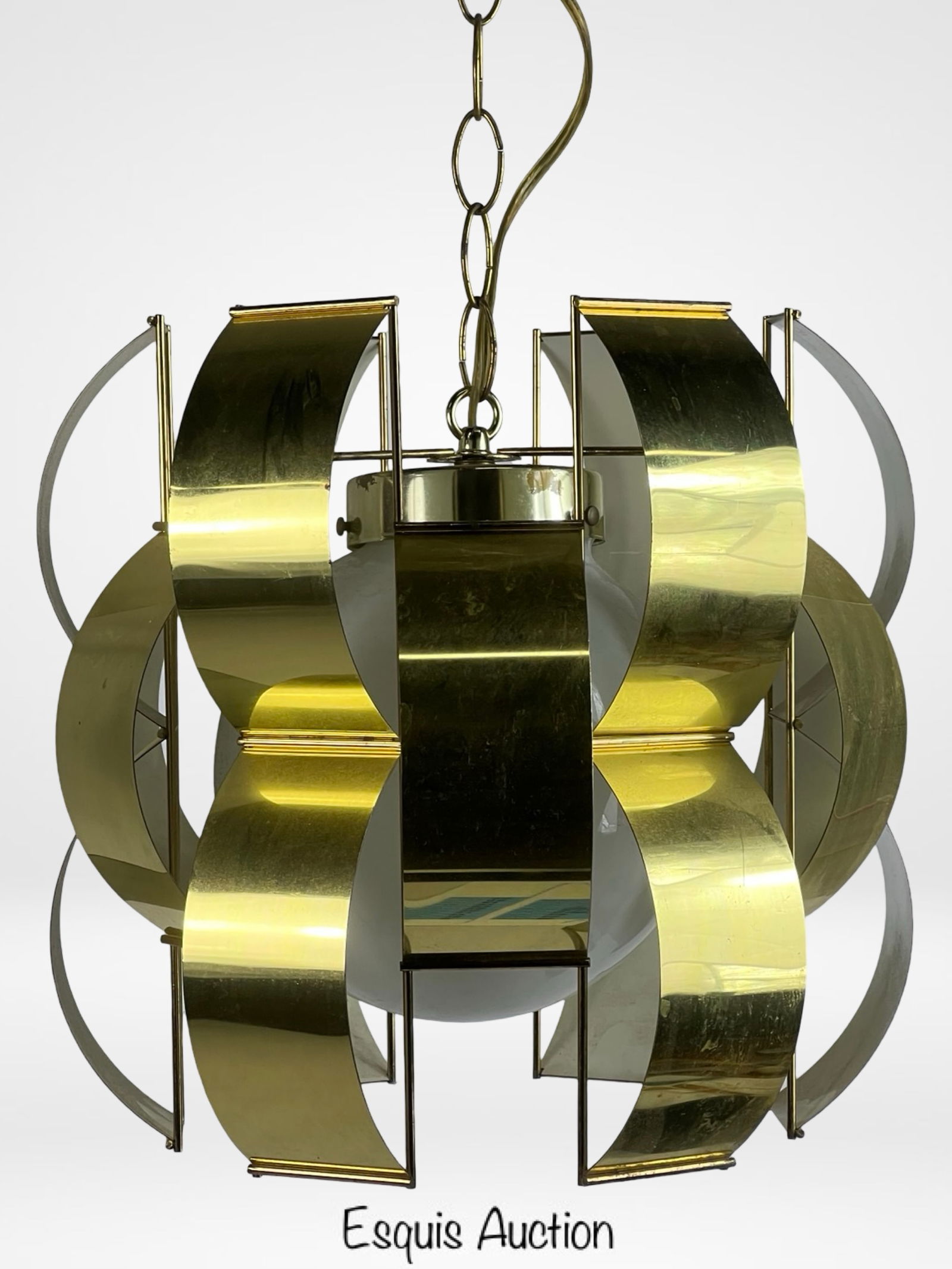MCM Max Sauze Lightolier Gold Pendant Light (1 of 5)