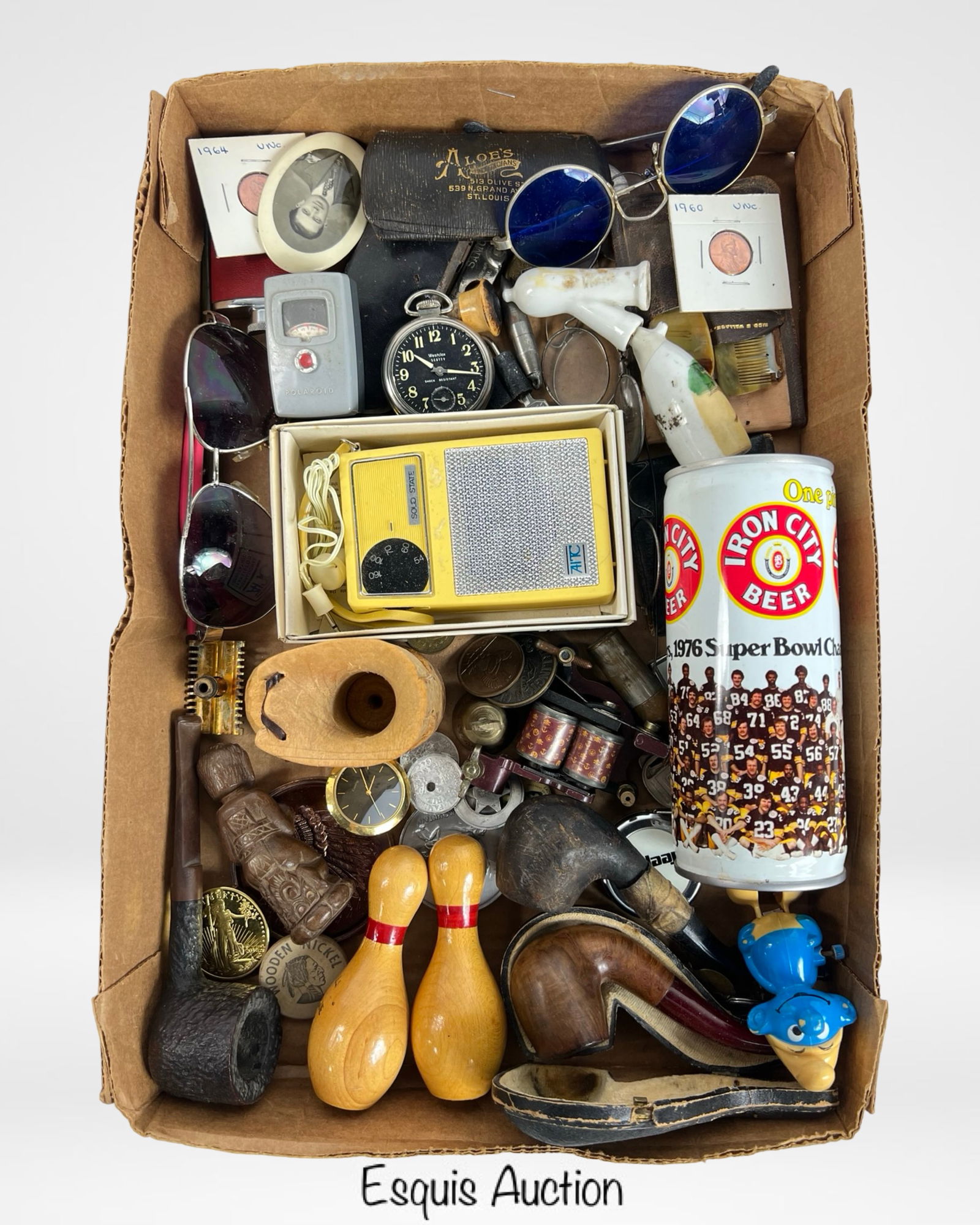 Grandfather's Junk Drawer Lot- Coins, Pipes, Watch (1 of 4)