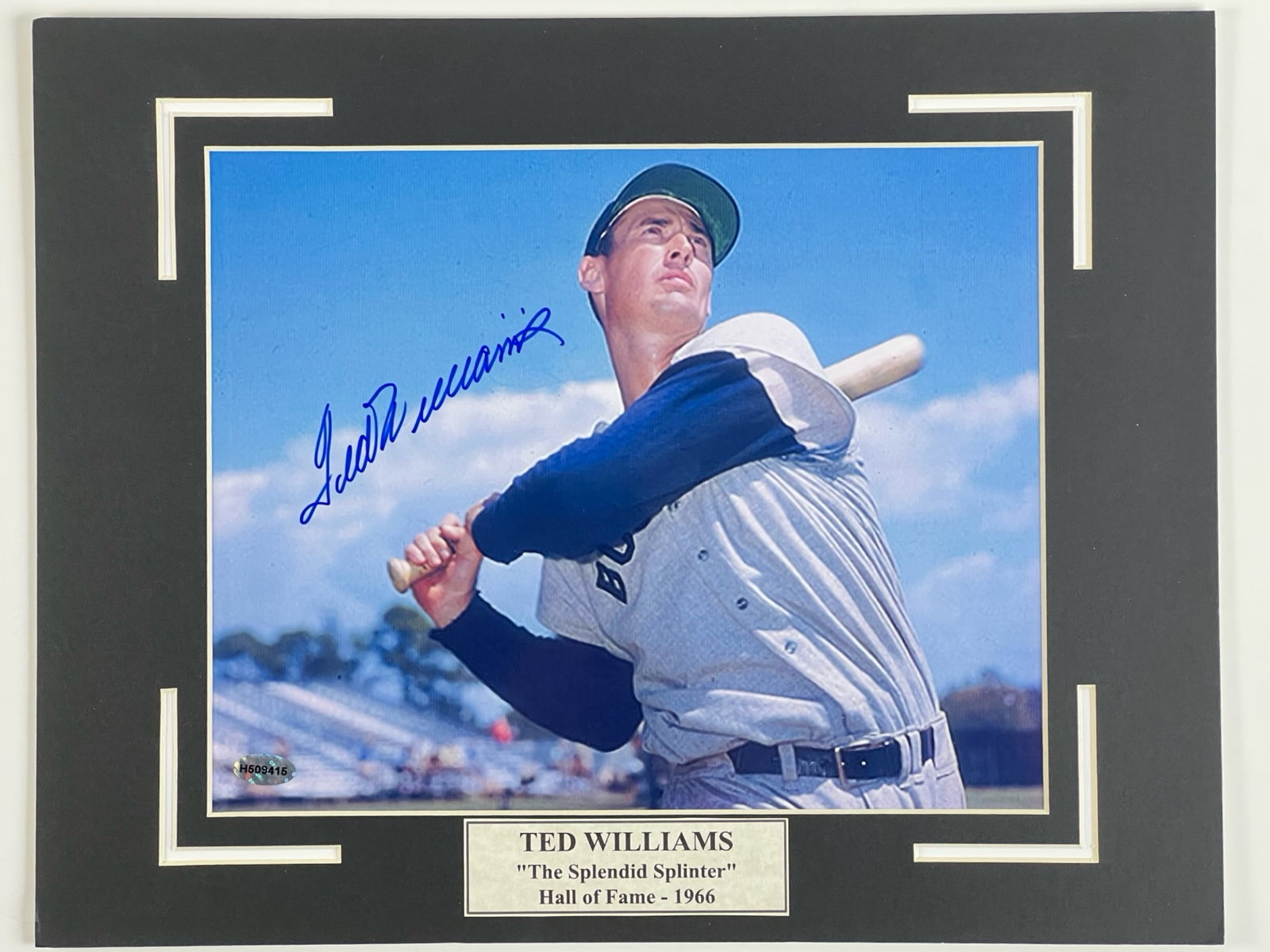 Ted Williams Signed Photograph: Ted Williams Signed Photograph as a Fighter Pilot - This signed image features baseball legend Ted Williams in his role as a fighter pilot. Williams, a Hall of Famer for the Boston Red Sox, also serve