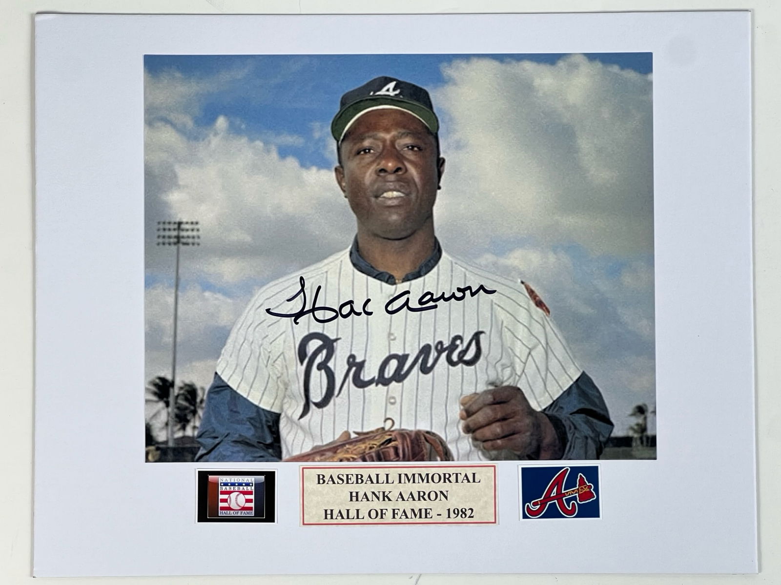 Hank Aaron HoF 1982 Autographed Photograph (1 of 3)