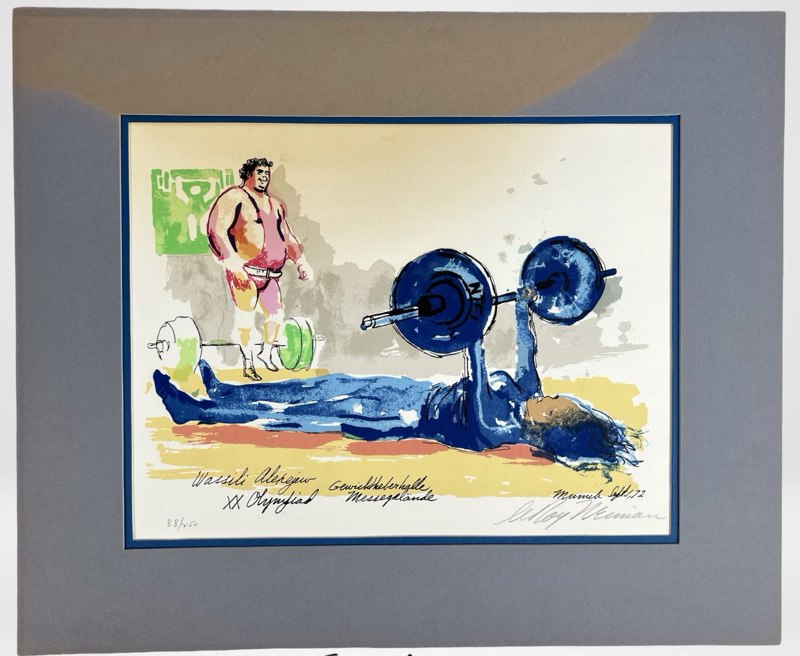 LeRoy Neiman Signed LE Serigraph "Weight Lifter" (1 of 4)
