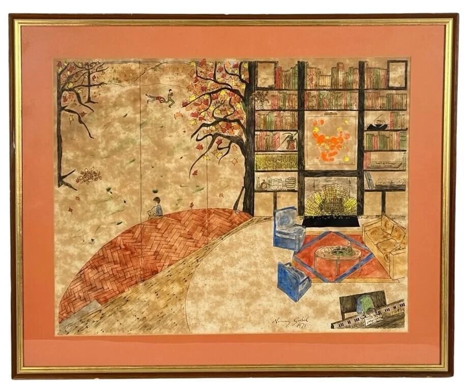 MCM Watercolor & Ink Painting by Nancy Soebel (1 of 5)