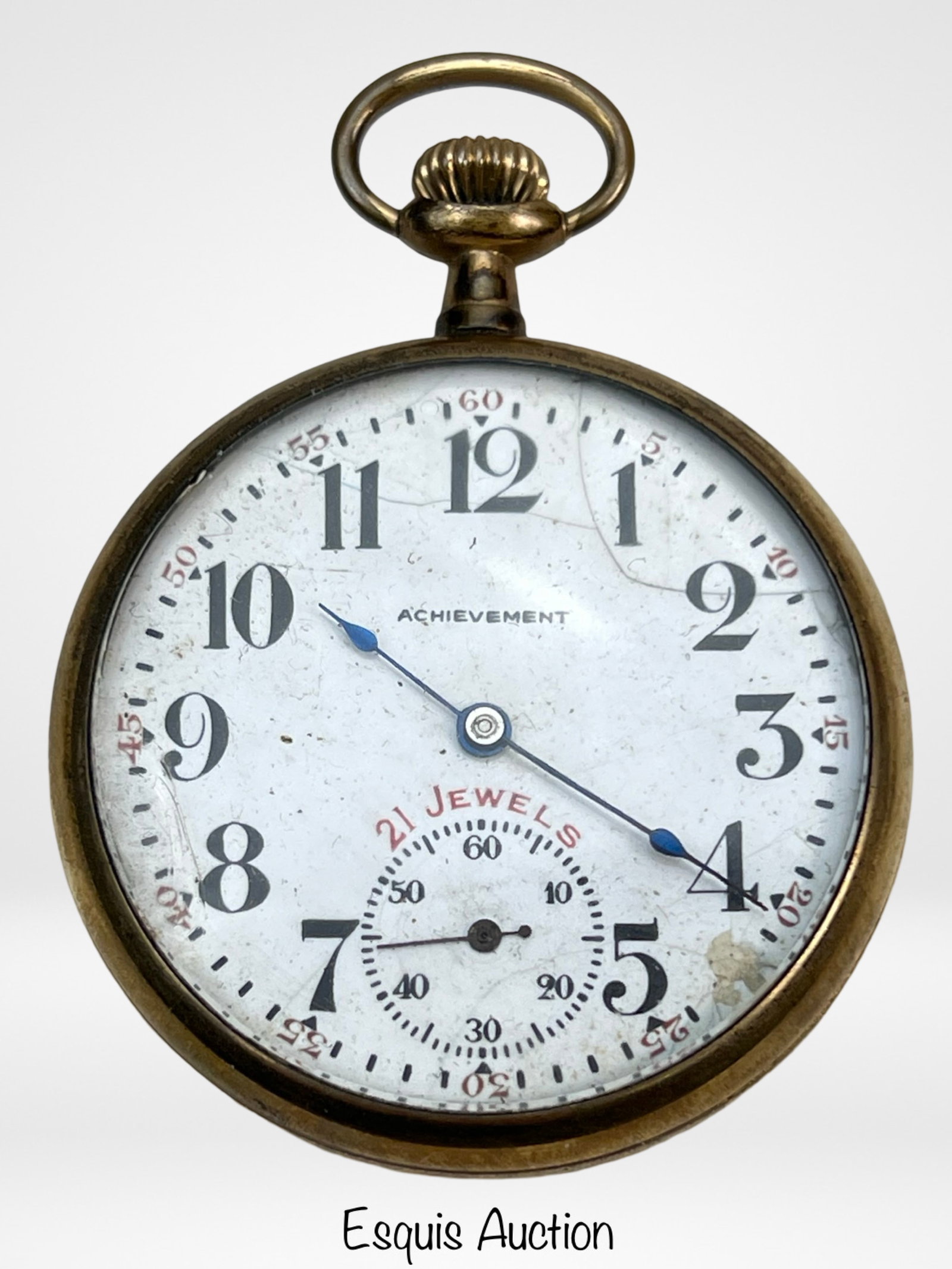 Achievement Langendorf 21 Jewels Pocket Watch: Antique Achievement Langendorf Watch Co Swiss Made 21 Jewels Pocket Watch in Gold Filled Case. Some age related wear, non-running.