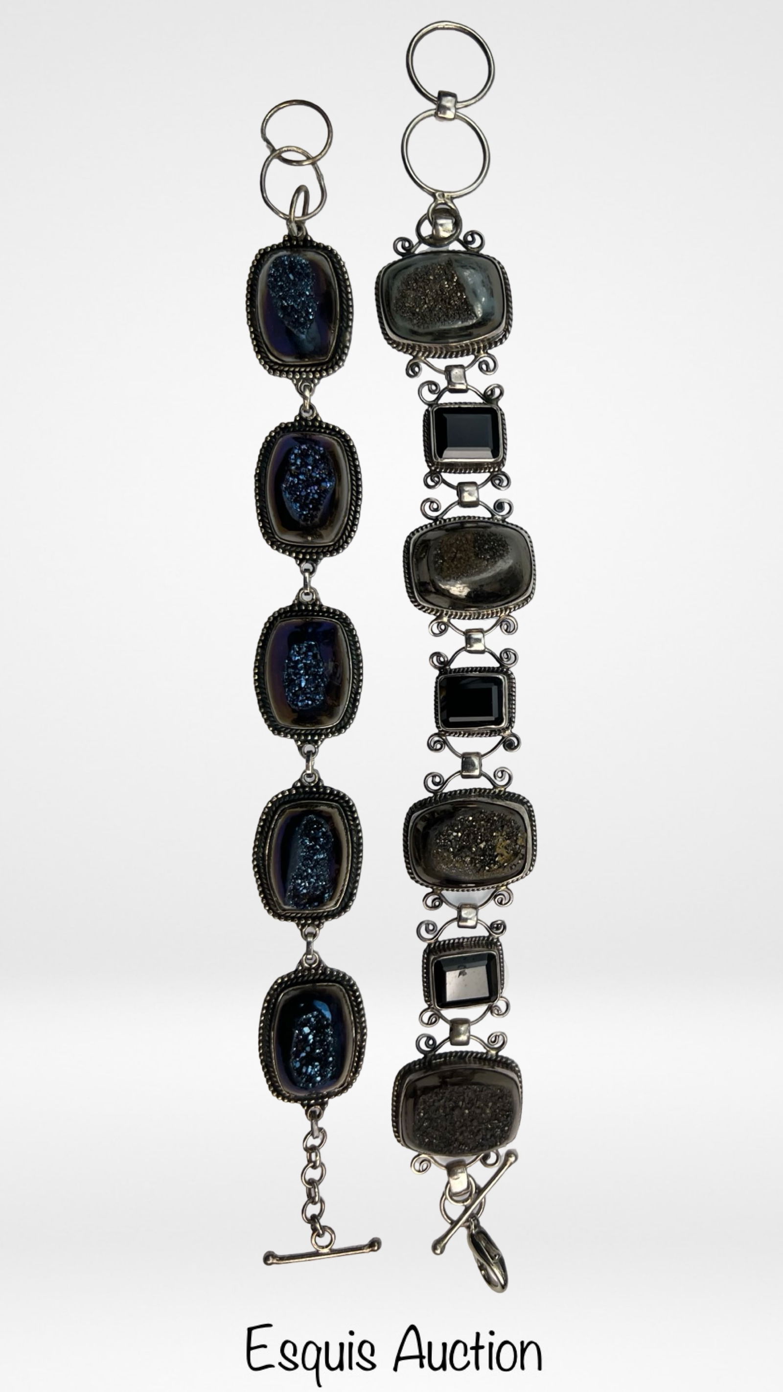 Sterling Silver Link Bracelets with Druzy Stones (1 of 6)