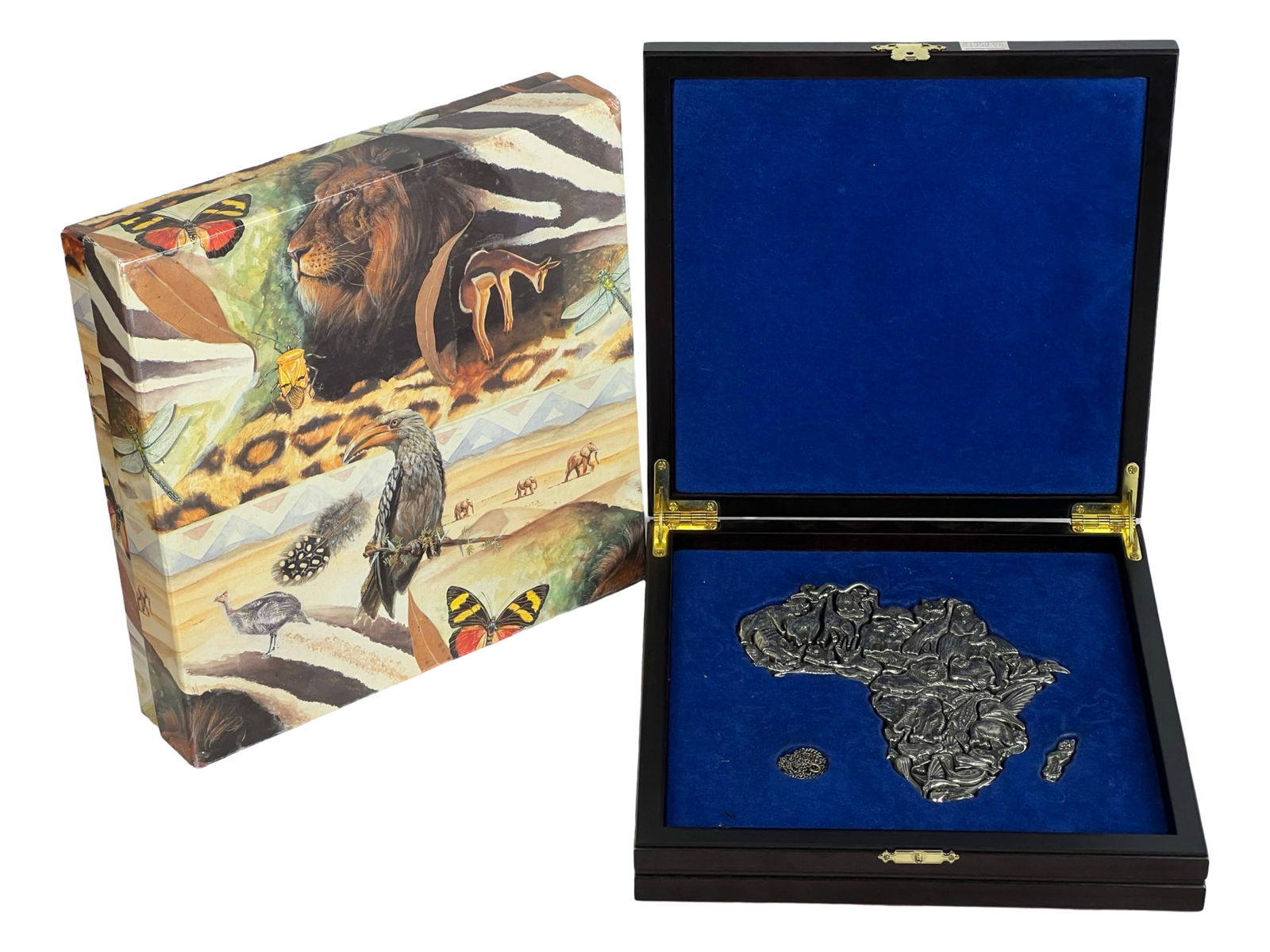 Africa Map Necklace Puzzle- Sterling, Bronze & Pew (1 of 5)