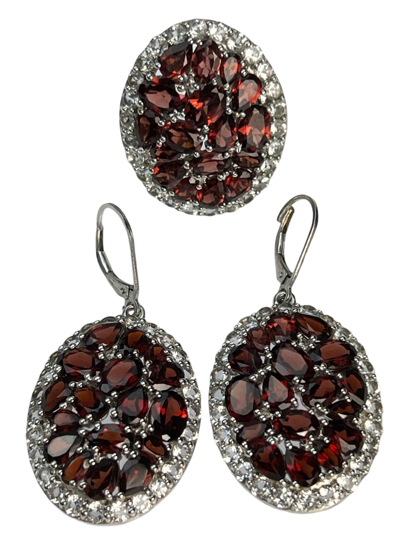 Sterling Silver Garnet & Zircon Jewelry Set (1 of 7)