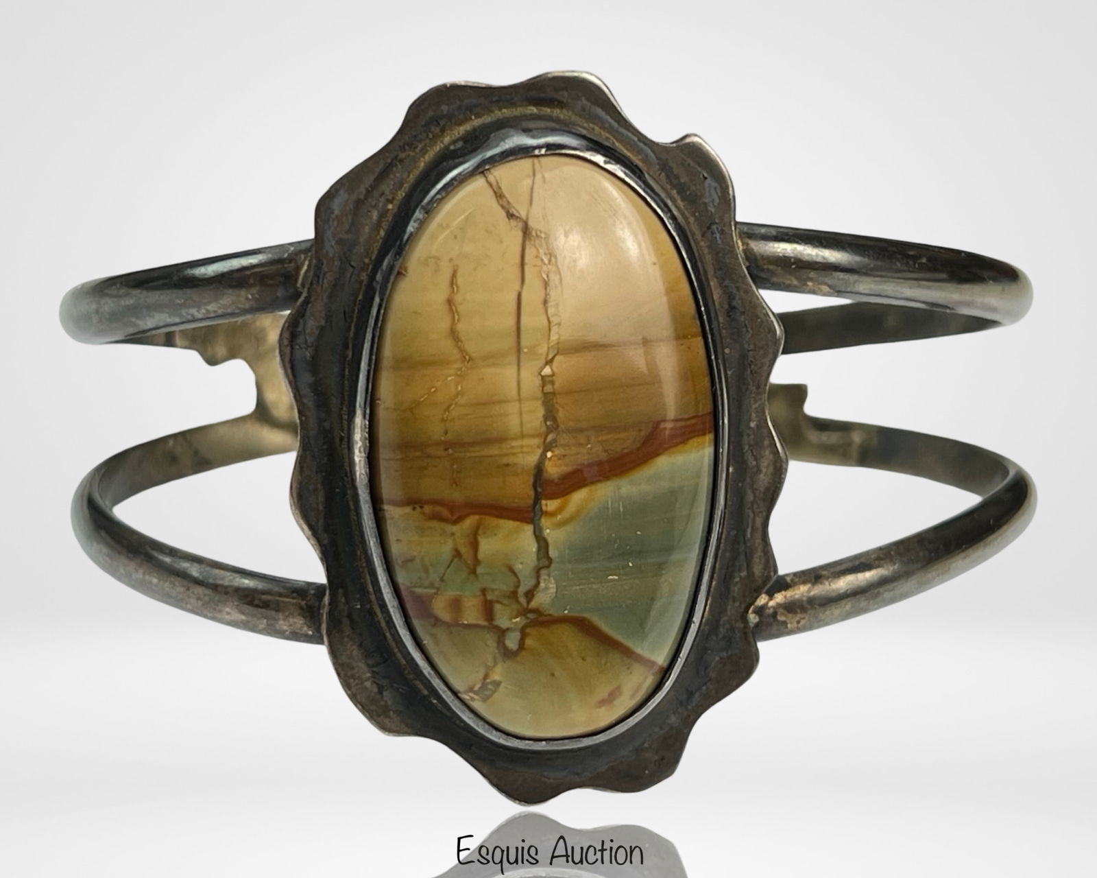 Sterling Silver Southwest Agate Cuff Bracelet (1 of 4)