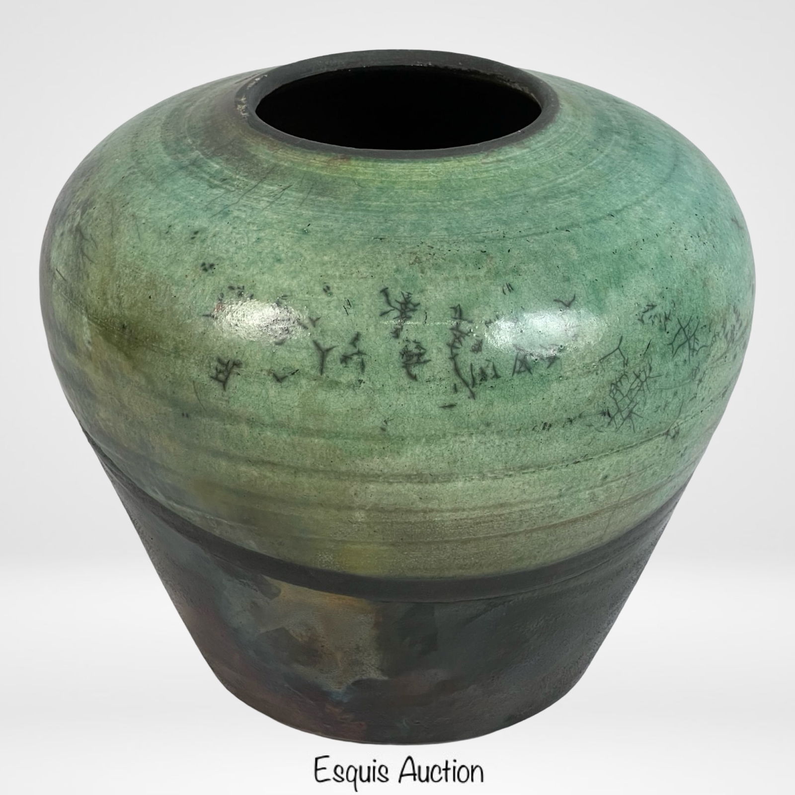 Mike Brennan Signed Raku Pottery Vase (1 of 5)