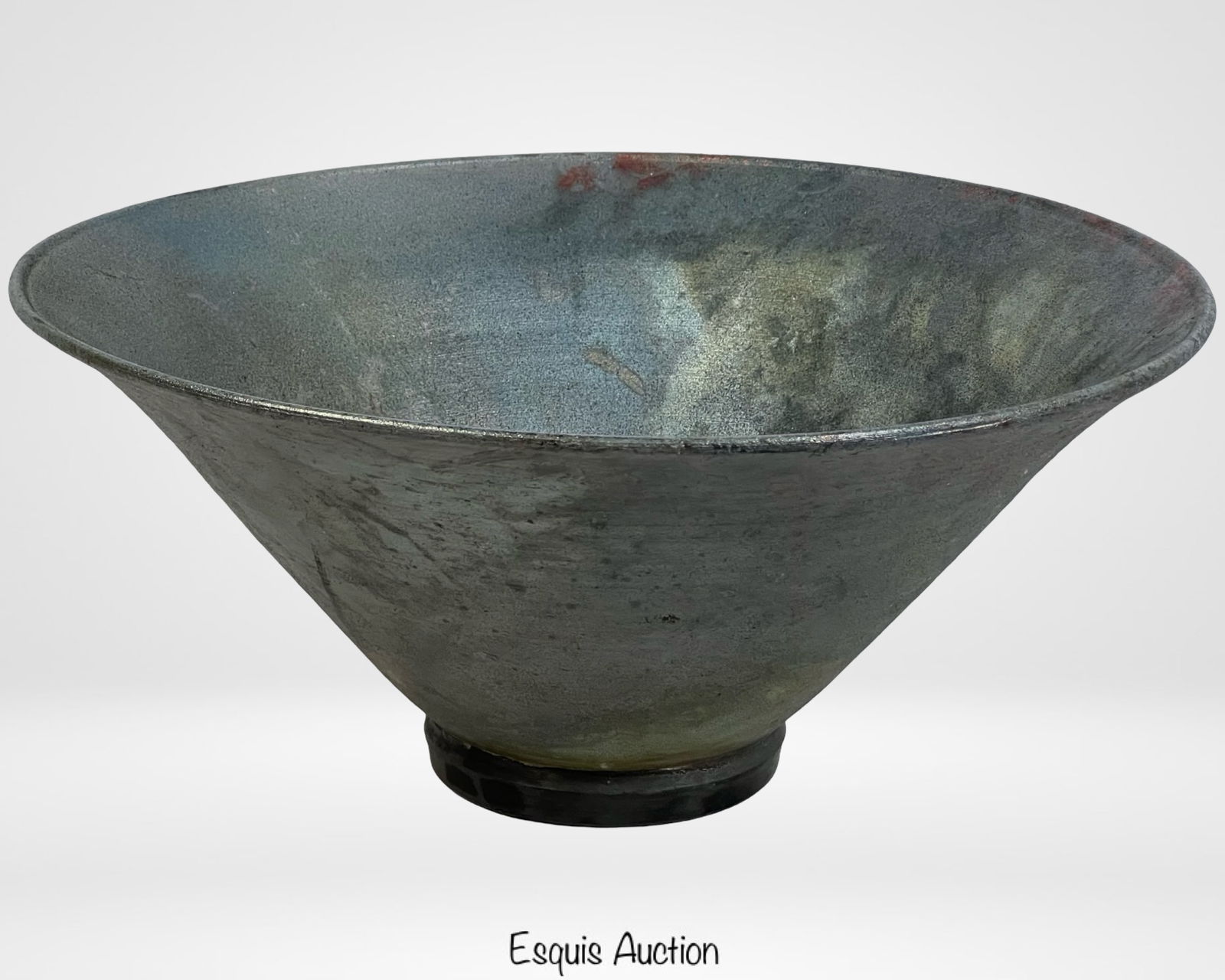 Large Artist-Signed Raku Centerpiece Bowl (1 of 5)