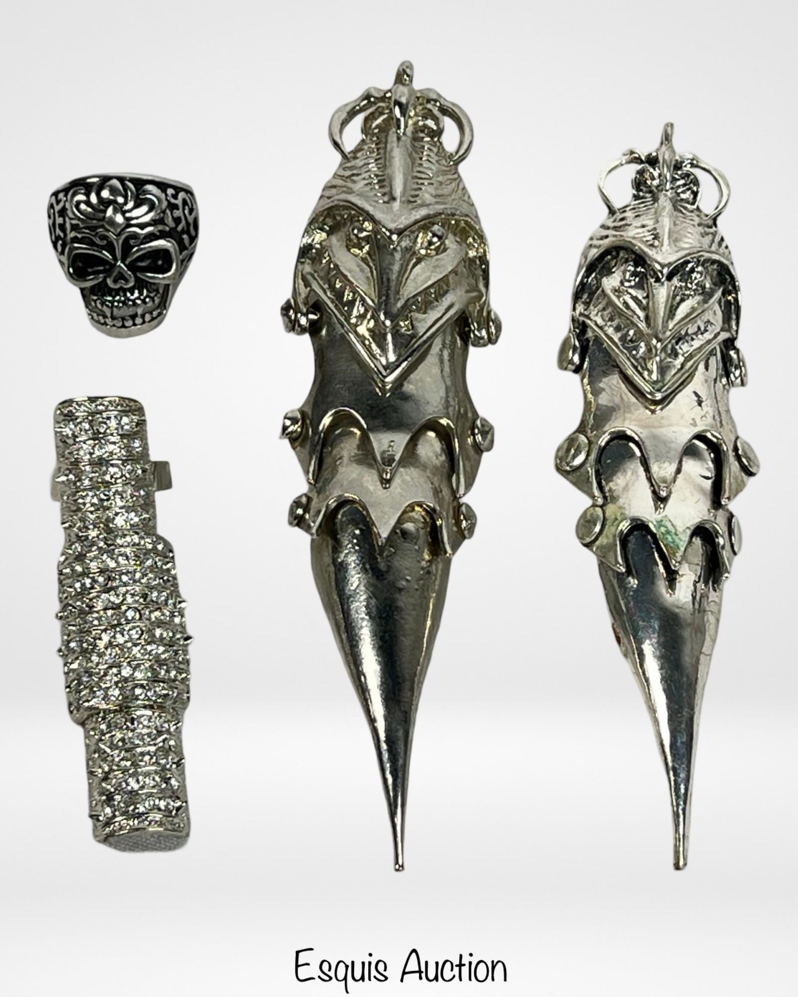 Full Finger Dragon Claw Rings & Scull Biker Ring (1 of 5)