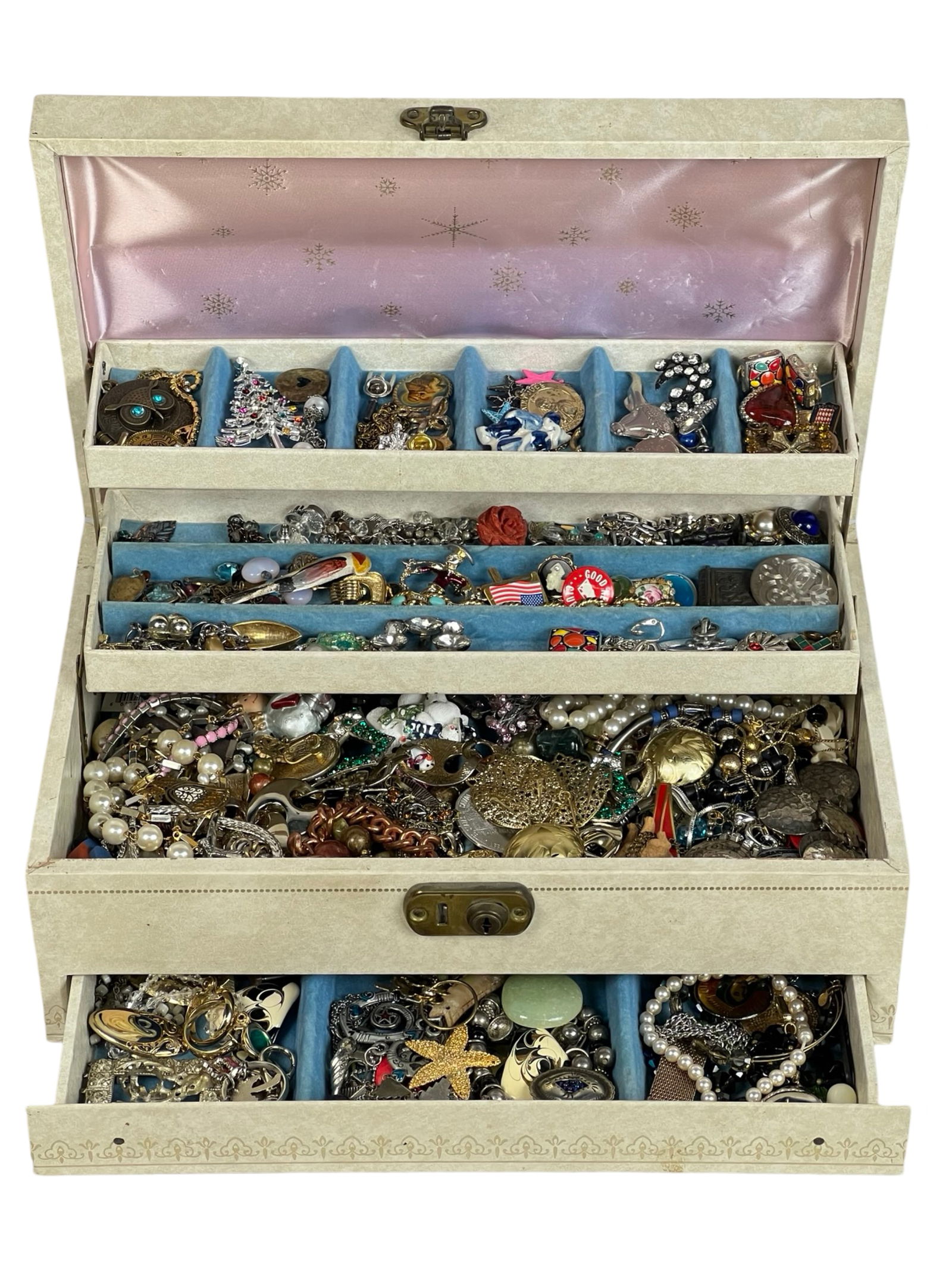 Vintage Jewelry Box Filled with Costume Jewelry (1 of 5)