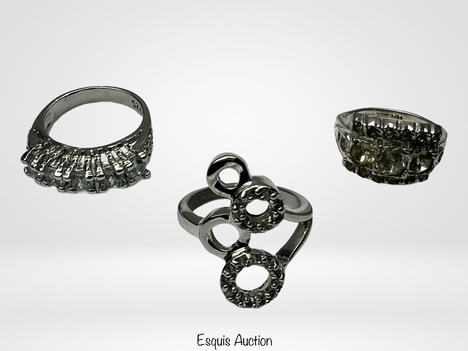 Lot of 3 Elegant Lady's Sterling Silver Rings (1 of 4)