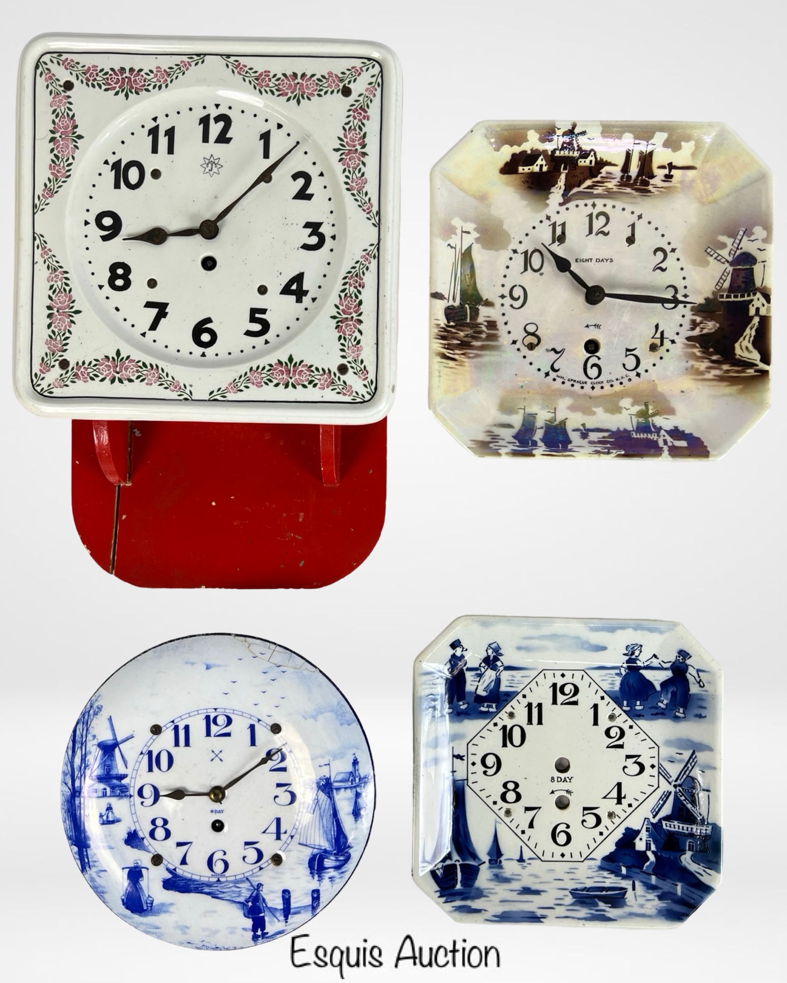 Vintage Delft Style Kitchen Wall Clocks (1 of 6)